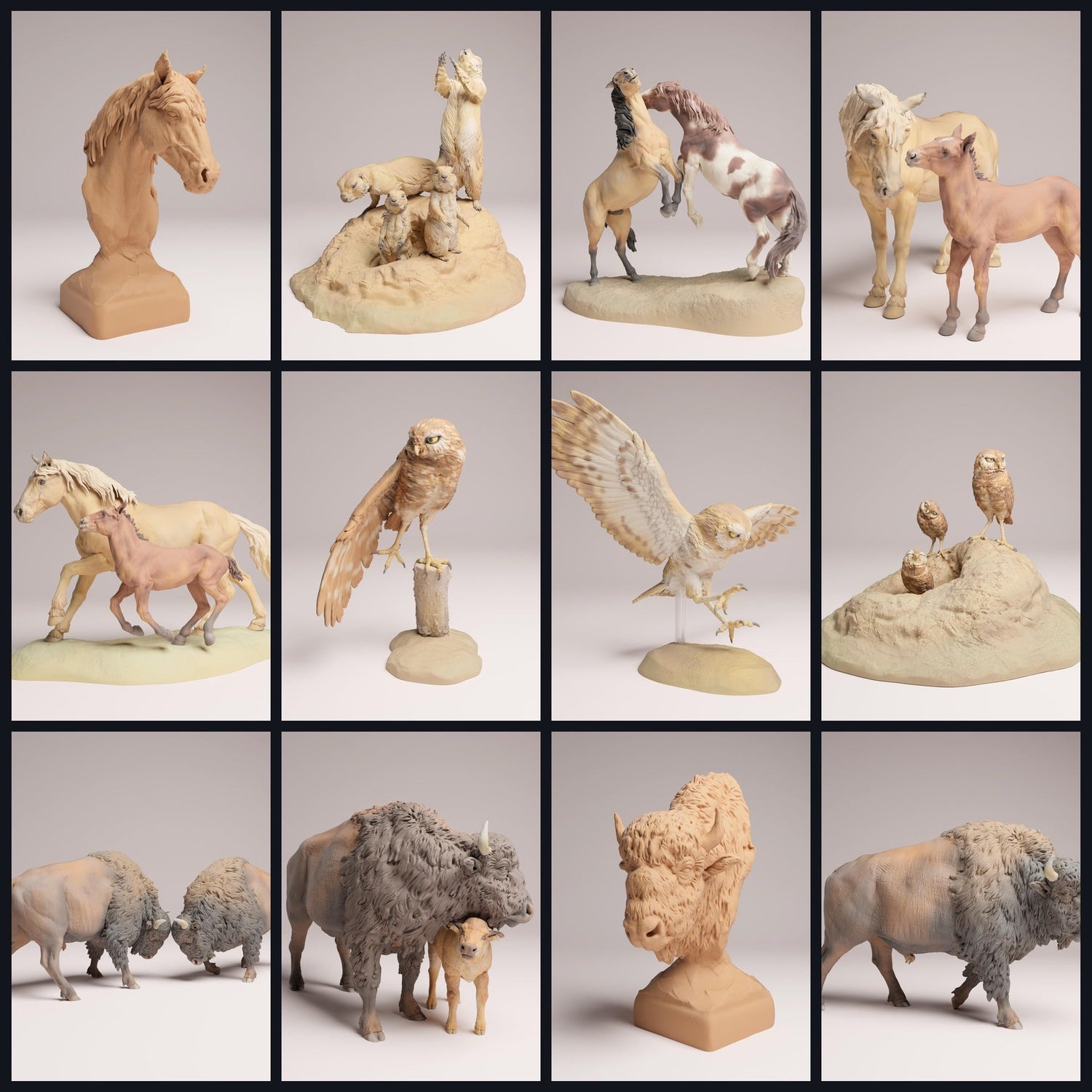 Esta imagem é a imagem da categoria para o lançamento 25_09: Nordamerikanische Prärie-miniaturas de animais para diorama e modelismo