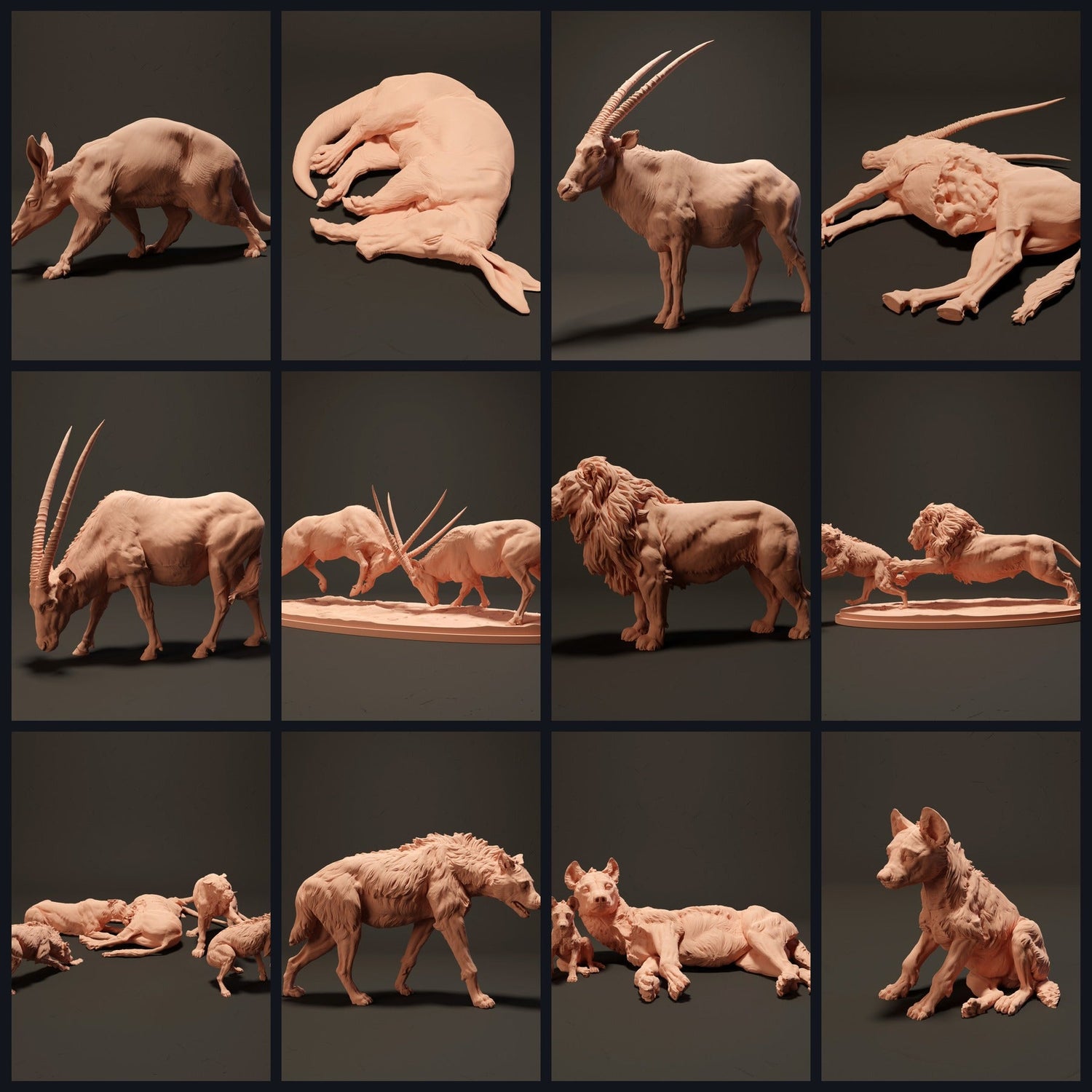 Esta imagem é a imagem da categoria para o lançamento 23_08: Namib-figuras de animais do deserto e miniaturas de animais para diorama e modelismo