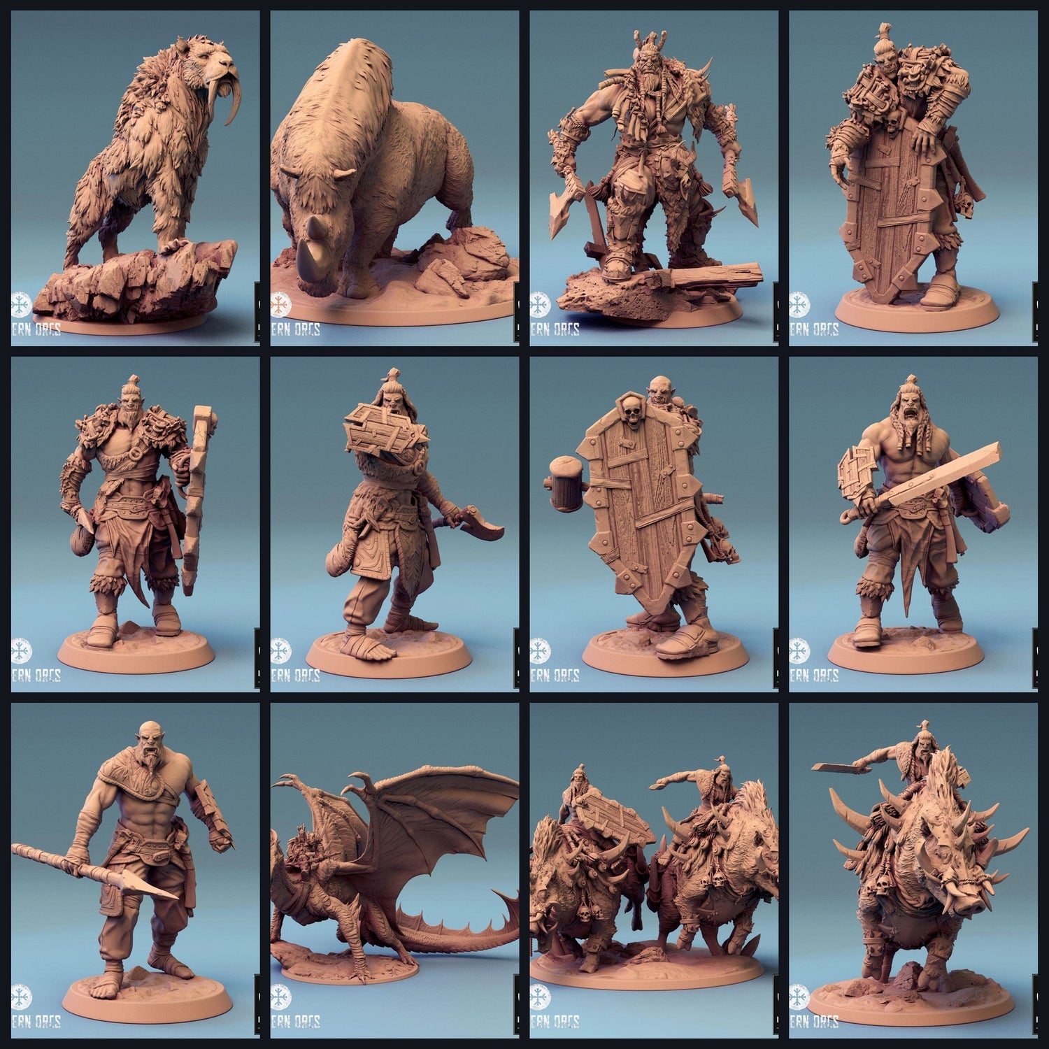 Esta imagem é a imagem da categoria para o lançamento 24_04: Northern Orcs - Ork-Krieger, Bestienreiter und Monster