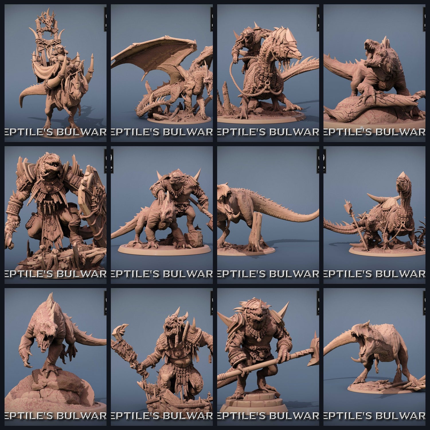 Esta imagem é a imagem da categoria para o lançamento 23_06: Reptile's Bulwark - Modelos de Répteis & Dinossauros Rescale.