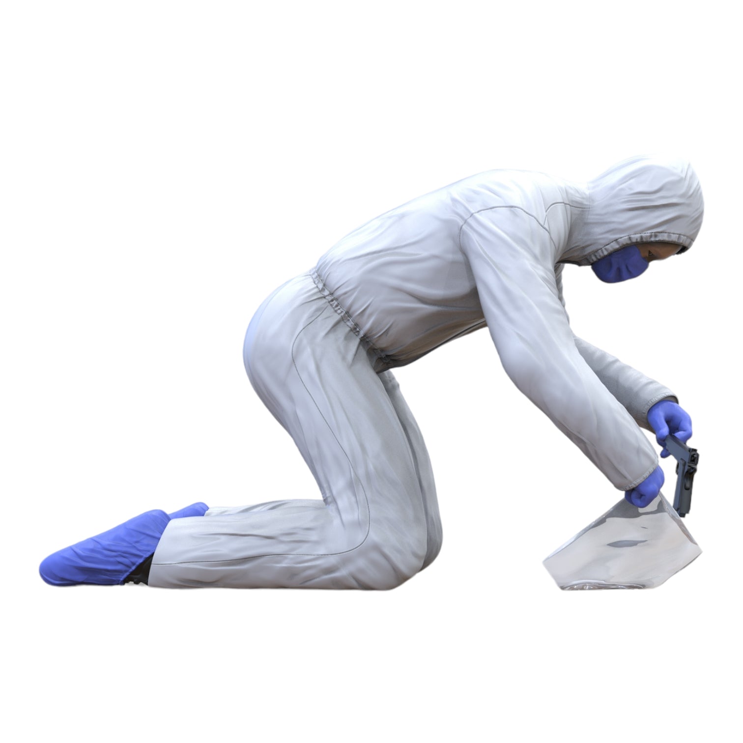 Produktfoto Diorama und Modellbau Miniatur Figur: Forensiker kniend