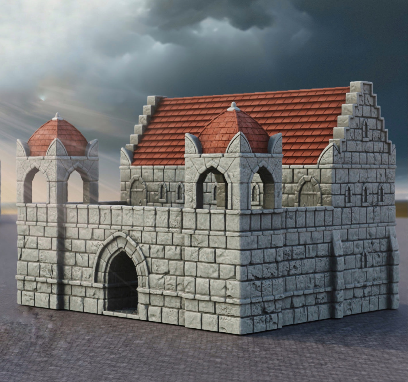 Foto do produto Tabletop 28mm The Printing Goes Ever On (TPGEO) 0: Kaserne Ivory City - Edifício Reino de Gonthan - Terreno de Barracas Tabletop