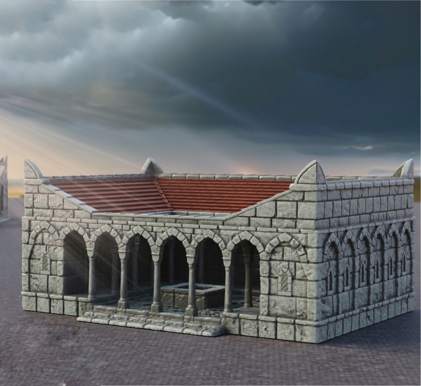 Foto do produto Tabletop 28mm The Printing Goes Ever On (TPGEO) 0: Estação de Saúde Ivory City - Edifício Reino de Gonthan - Terreno de Hospital Tabletop