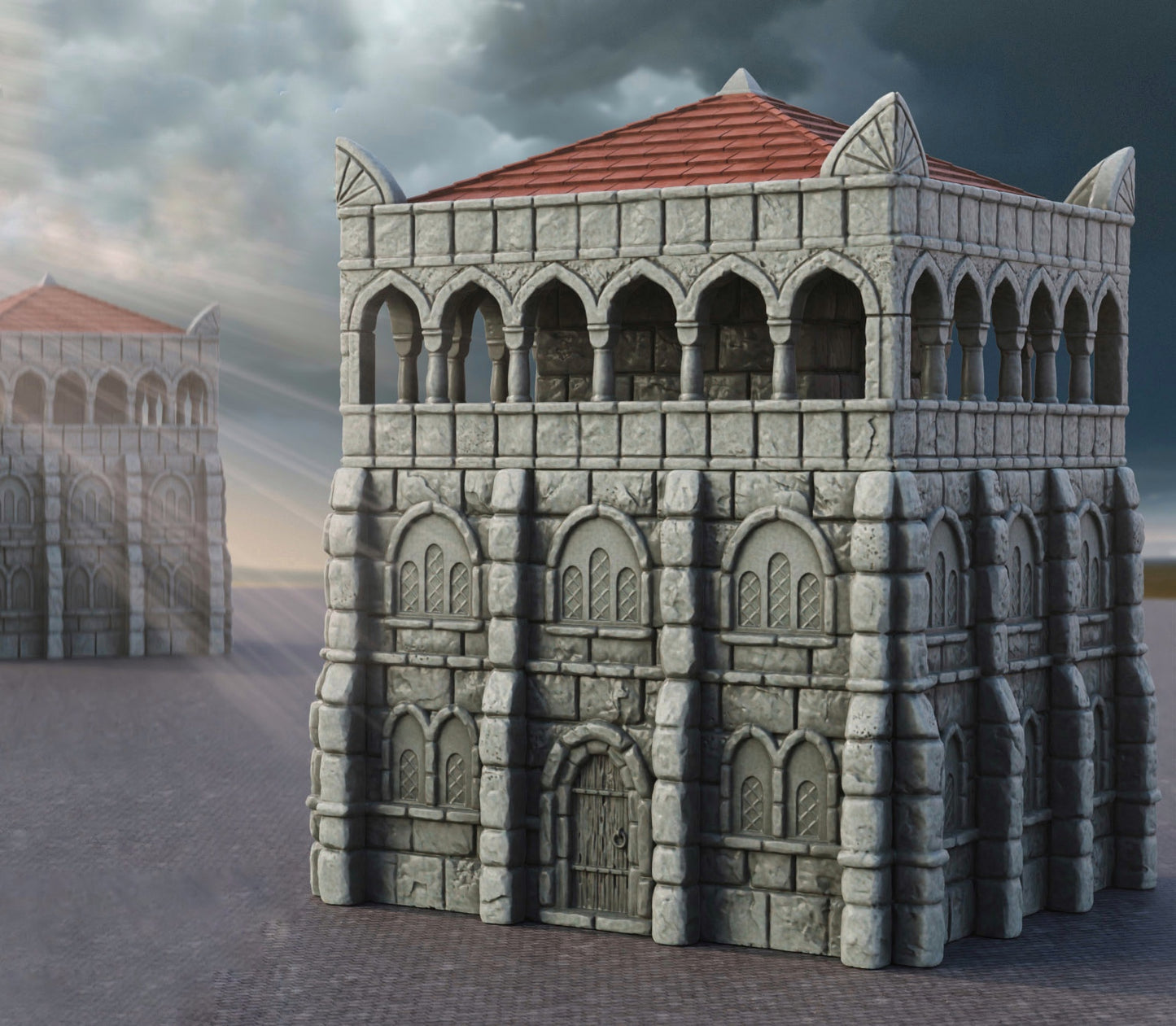 Produktová fotografie Tabletop 28mm Tisk pokračuje dál (TPGEO) 0: Sklad Ivory City - Budova království Gonthan - Sklad Tabletop terénu