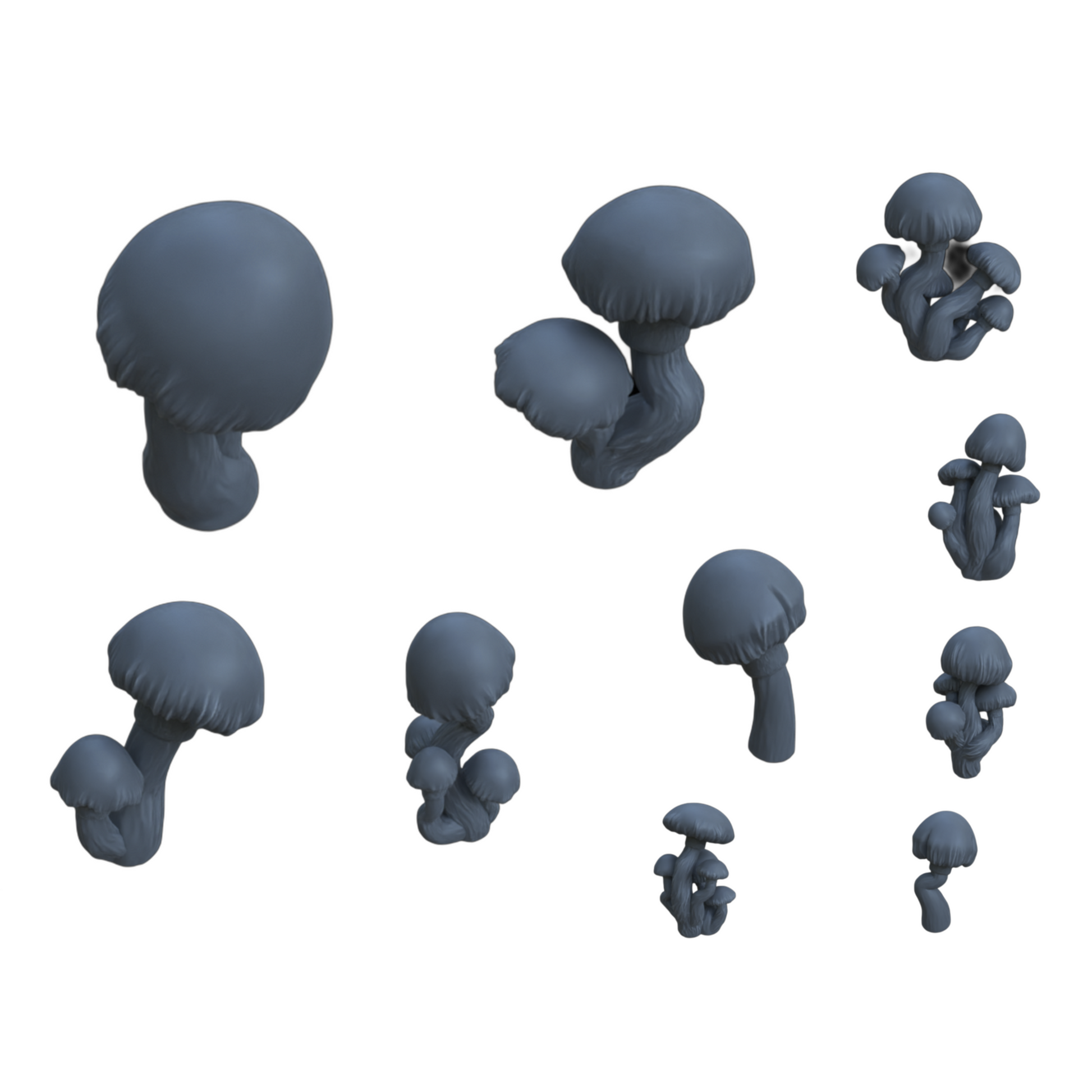 Product photo diorama and model building decor, accessories: 0: Plants and vegetation: 10 round mushrooms