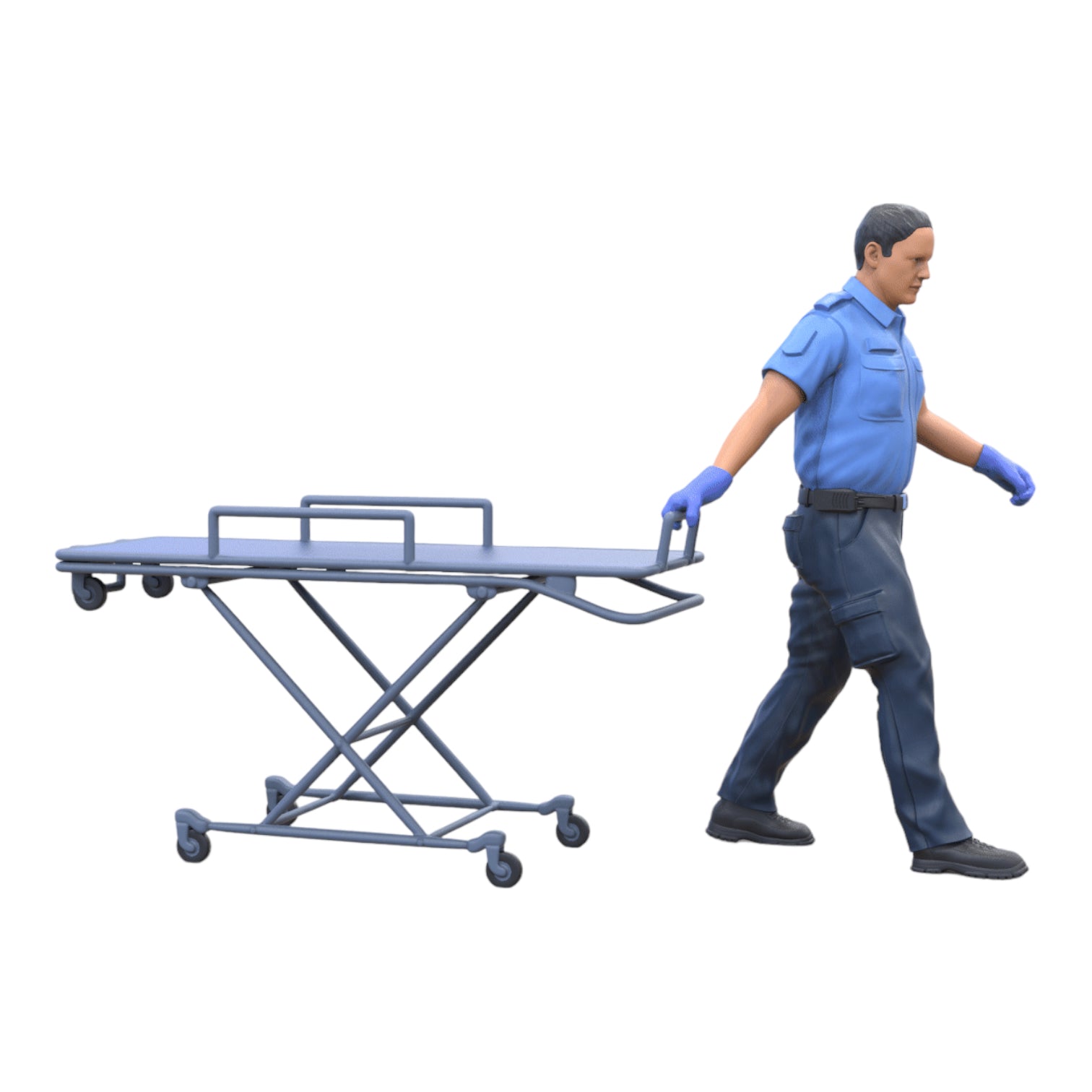 Product photo diorama and model building miniature figure: Medic with stretcher