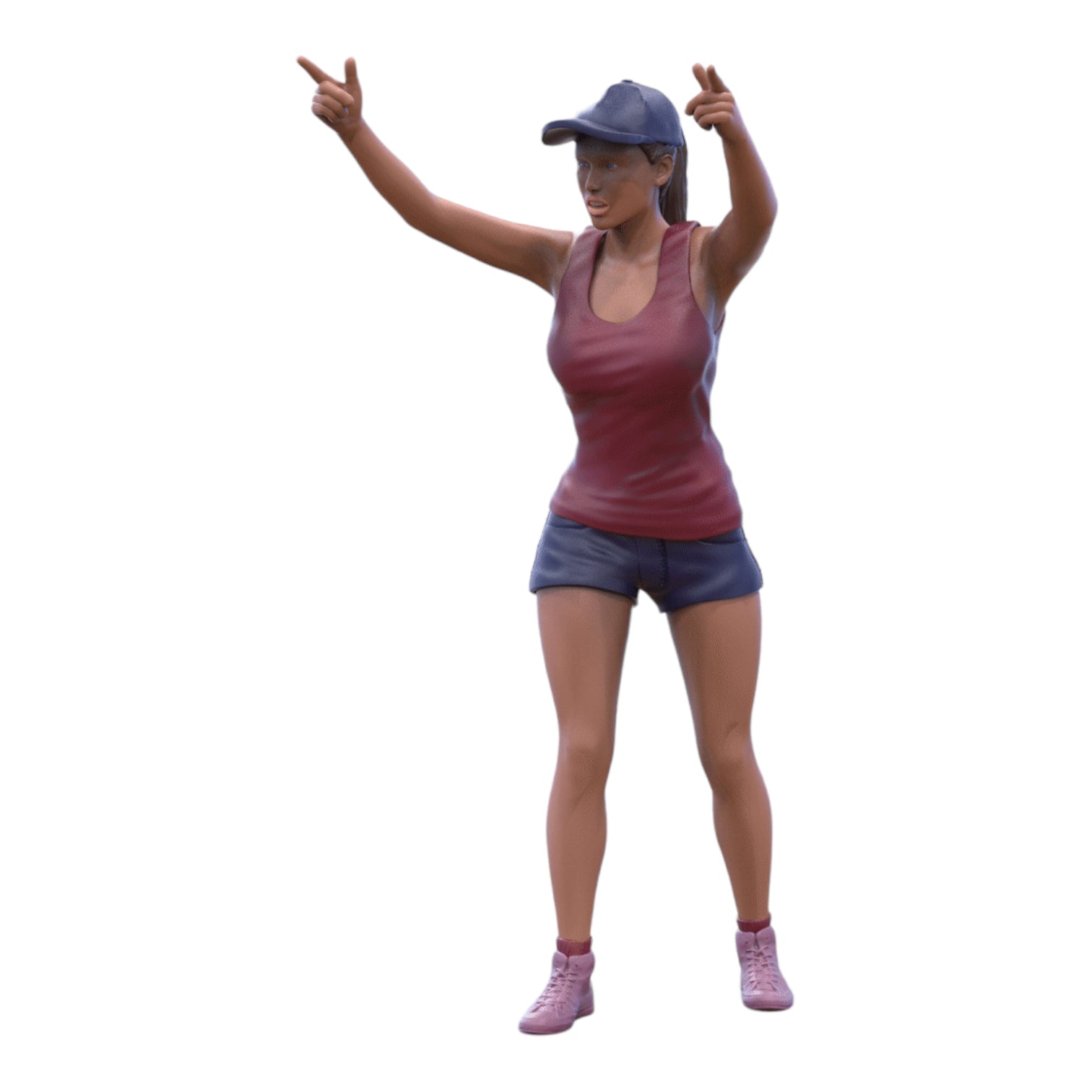 Produktfoto Diorama und Modellbau Miniatur Figur: Fan weiblich