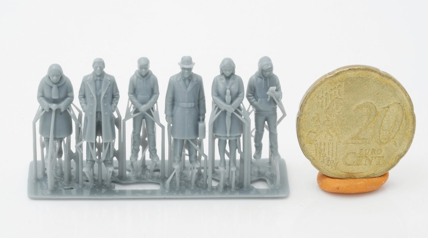 Produktfoto Figur H0, 1:72 - 0: Passanten Figuren Set (6 Figuren)