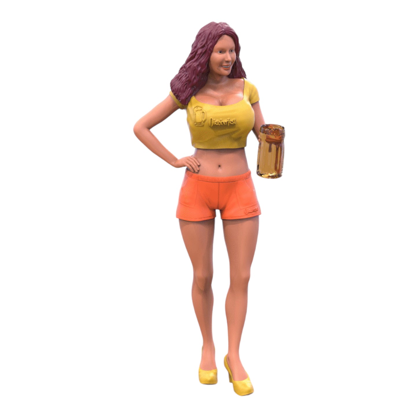 Produktové foto dioráma a modelářské miniatury: Sexy žena s pivním džbánem