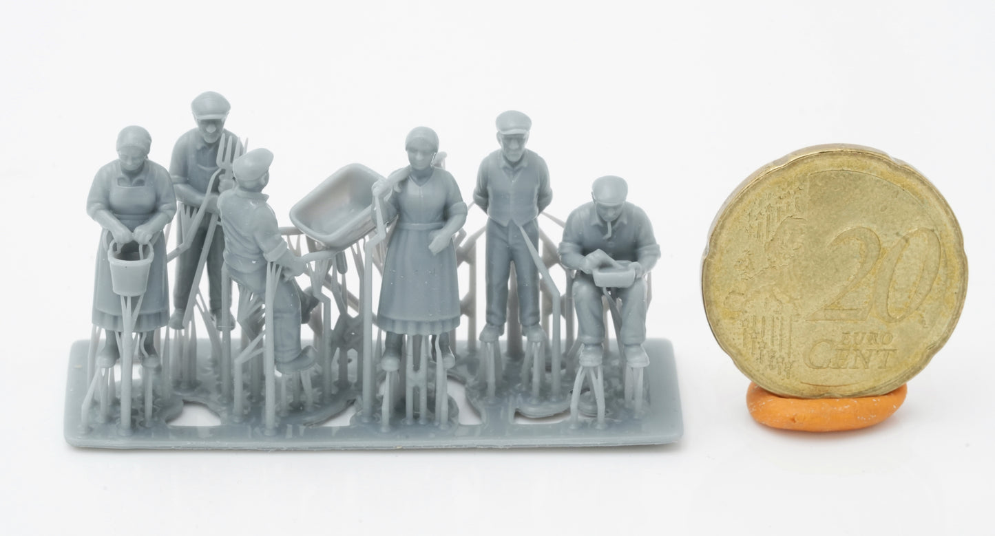 Produktfoto Figur H0, 1:72 - 0: Bauern und Farmer Figuren Set (6 Figuren)