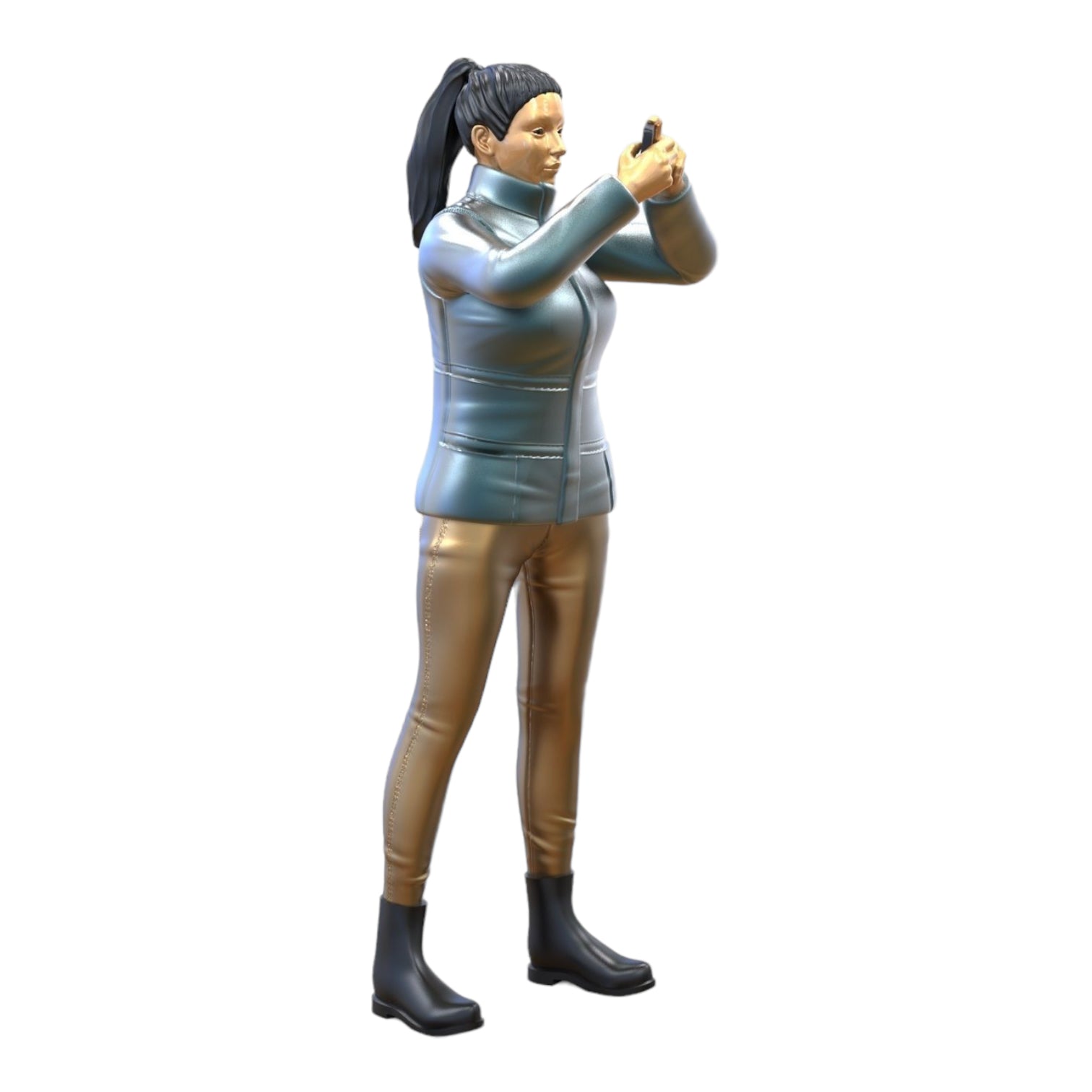 Produktfoto Diorama und Modellbau Miniatur Figur: Frau mit Handy