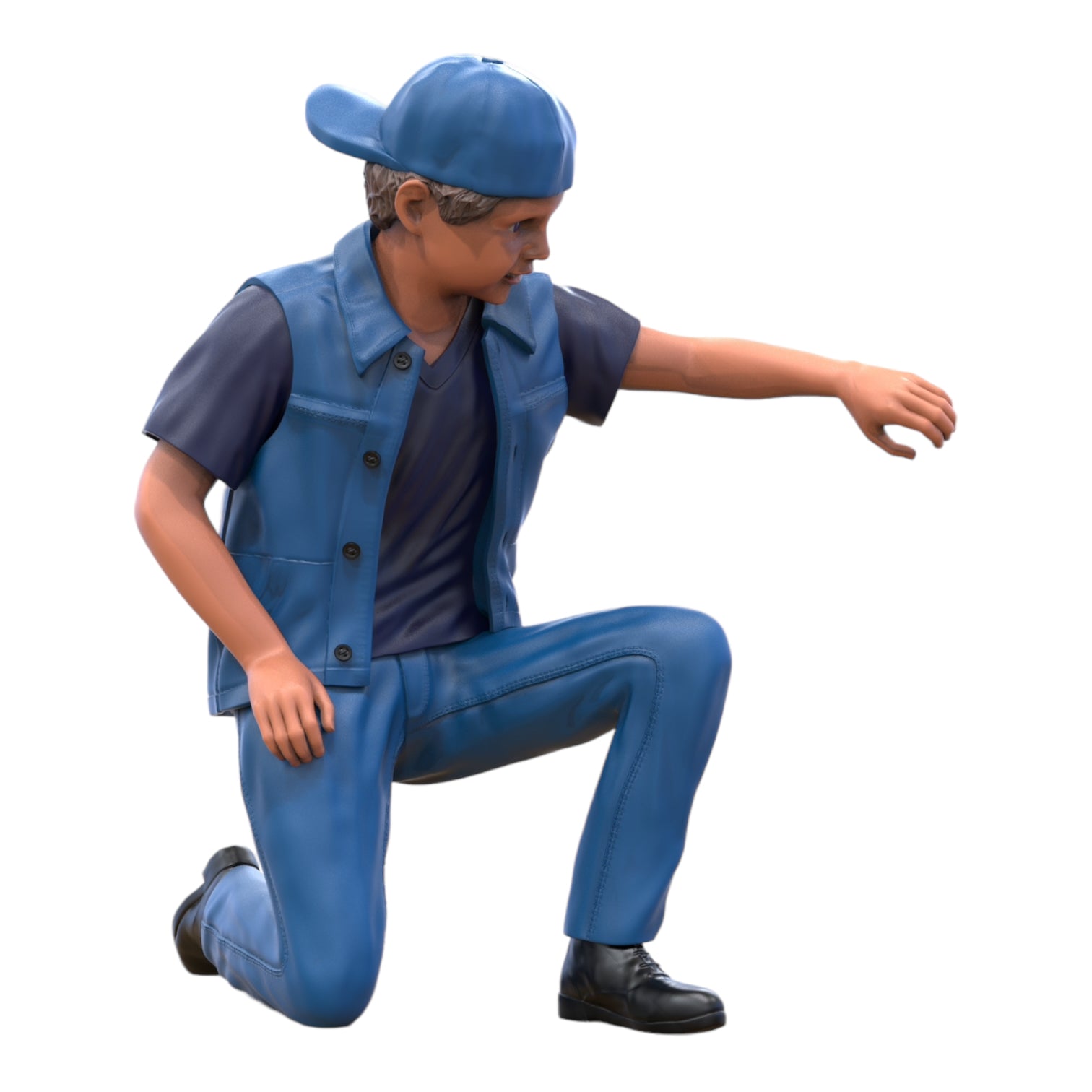 Produktfoto Diorama und Modellbau Miniatur Figur: Junge kniend