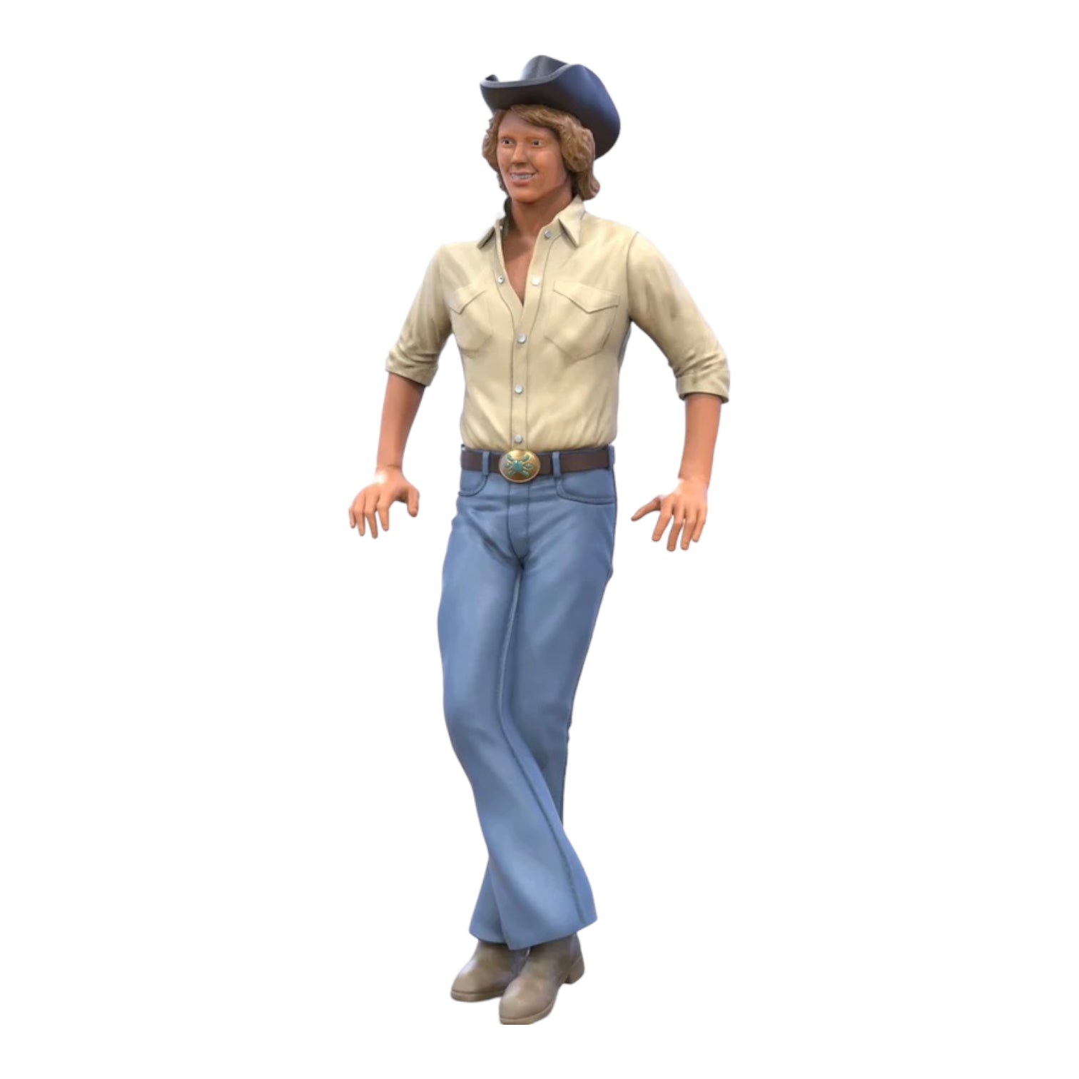 Product photo diorama and model building miniature figure: Man with cowboy hat 3