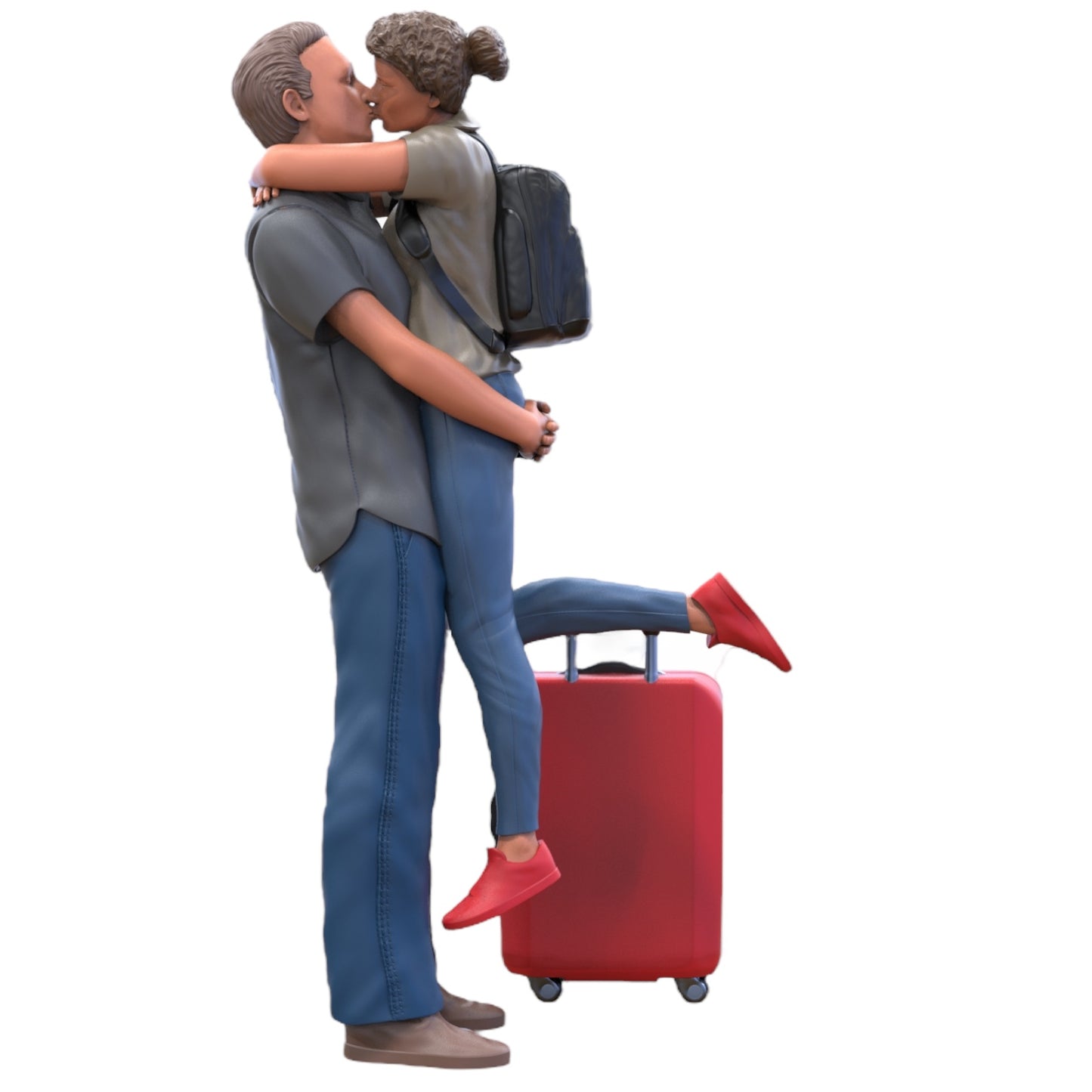 Foto do produto Diorama e Modelismo Miniatura: Casal com Mala - Despedida de um Casal Viajante