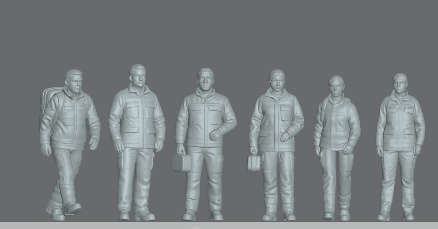 Produktfoto Figur H0, 1:72 - 0: Sanitäter Rettungsdienst Figuren Set (6 Figuren)