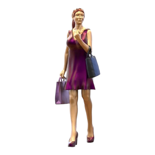 Foto do produto diorama e miniatura de modelo: Mulher com sacolas de compras