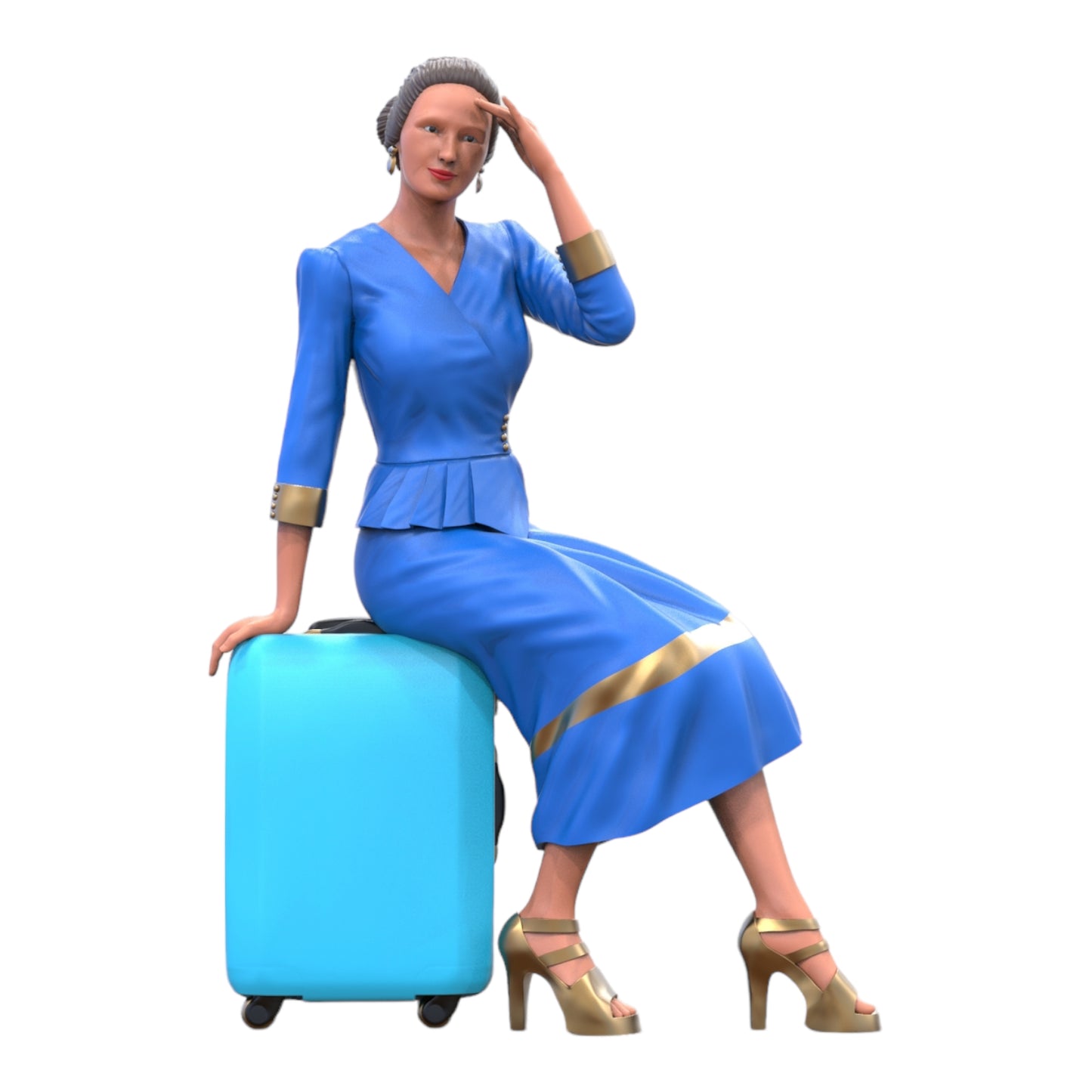 Foto do produto diorama e modelo de miniatura: Mulher com bagagem