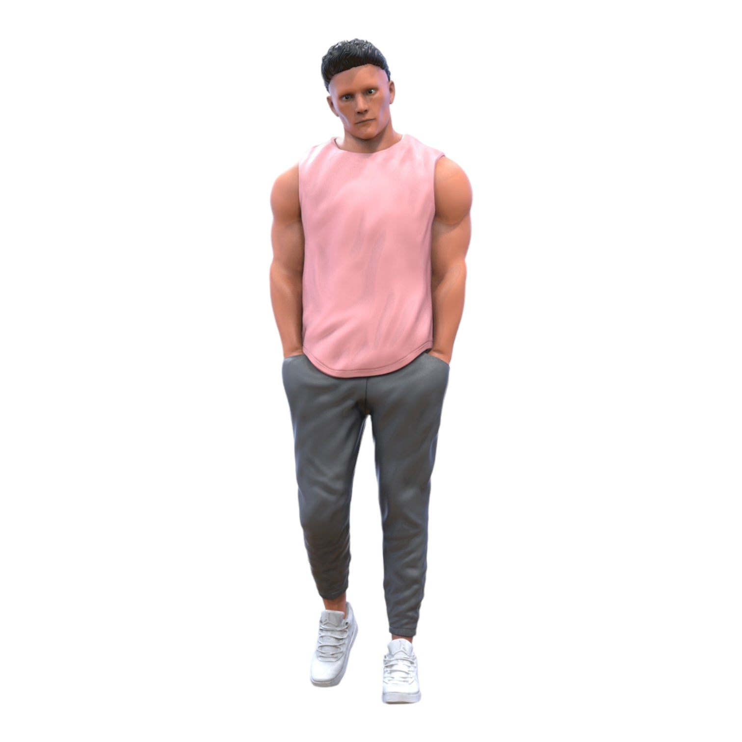 Product photo diorama and model building miniature figure: Bodybuilder