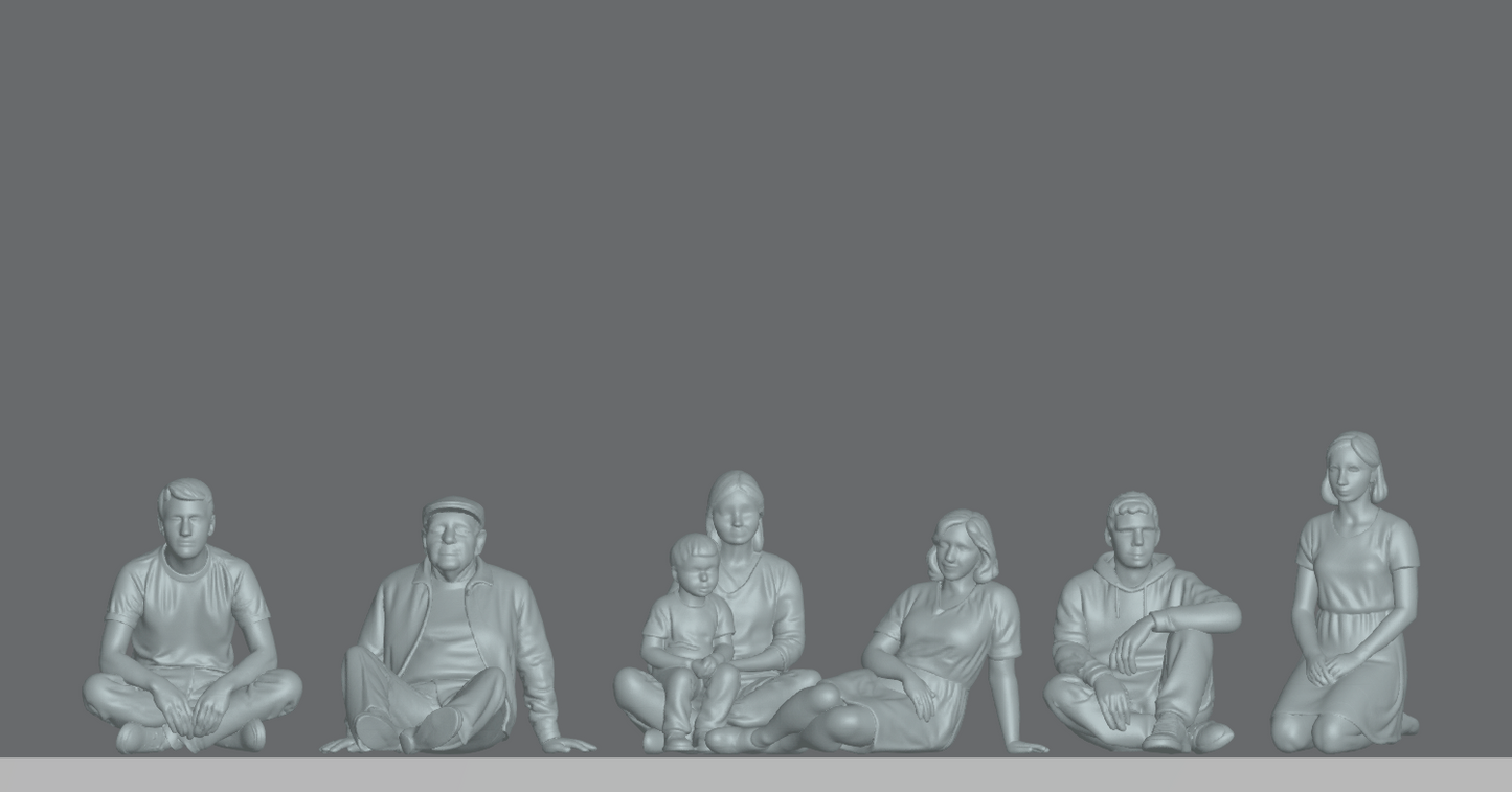 Produktfoto Figur H0, 1:72 - 0: Picknick im Park, sitzende Figuren Set (6 Figuren)