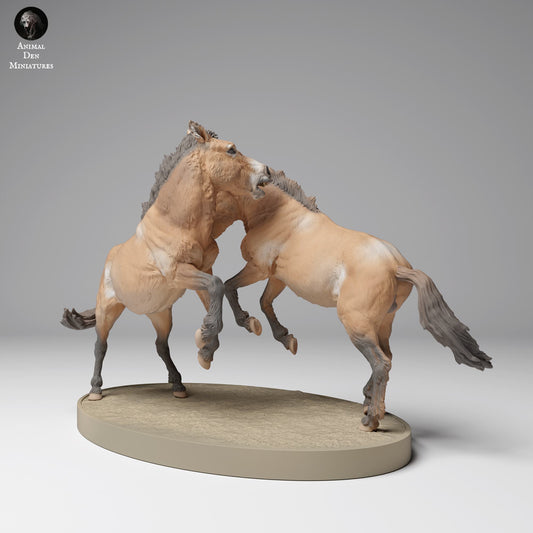 Foto do produto Figura de Animal Diorama, Modelismo: 0: Figura de Animal Selvagem: cavalos Przewalski em combate (Ref 24_12_02)
