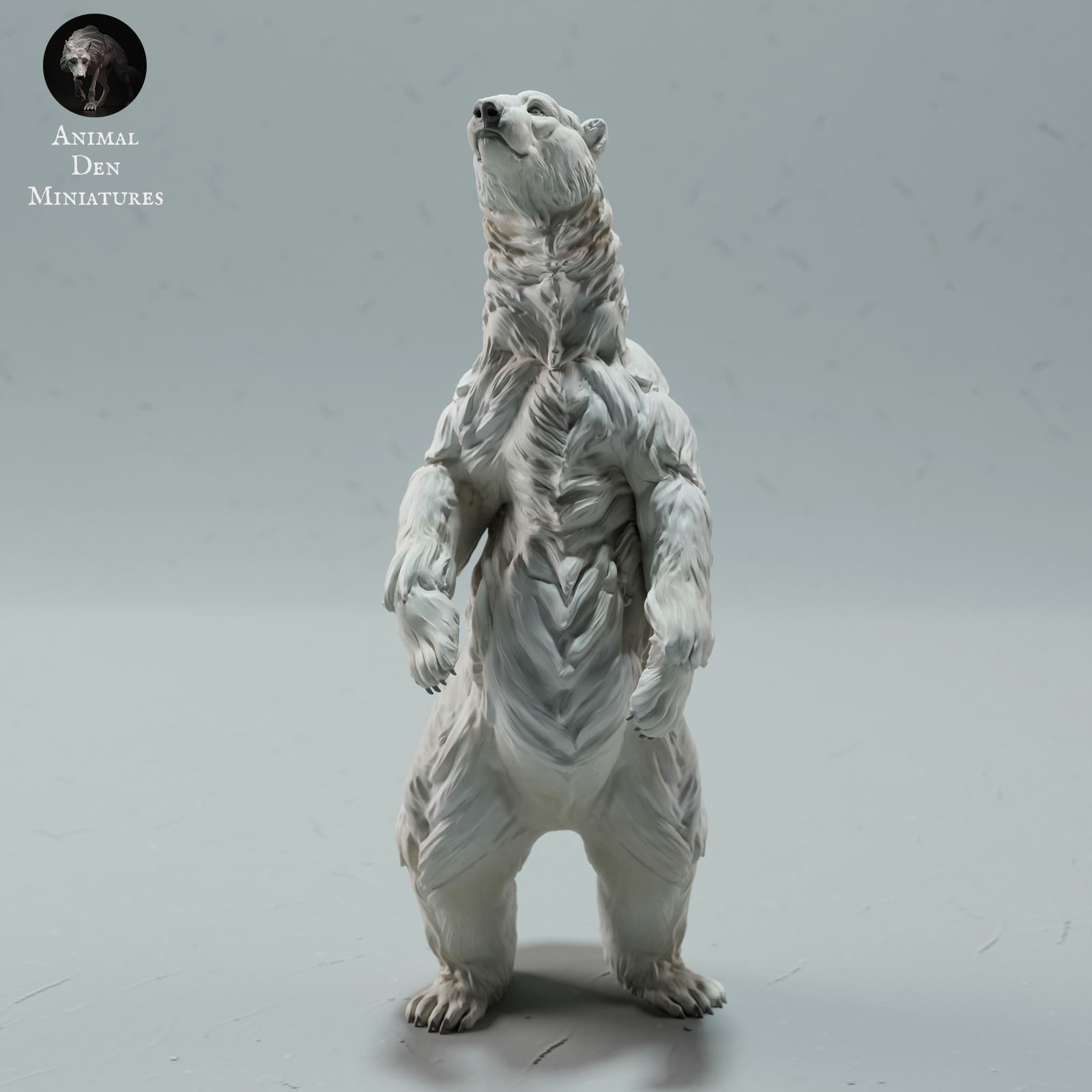 Zdjęcie produktu Figurki zwierzęcia Diorama, modelarstwo: 0: Figurki dzikich zwierząt: stojący niedźwiedź polarny – Polar Bear (Ref 01_01_26)