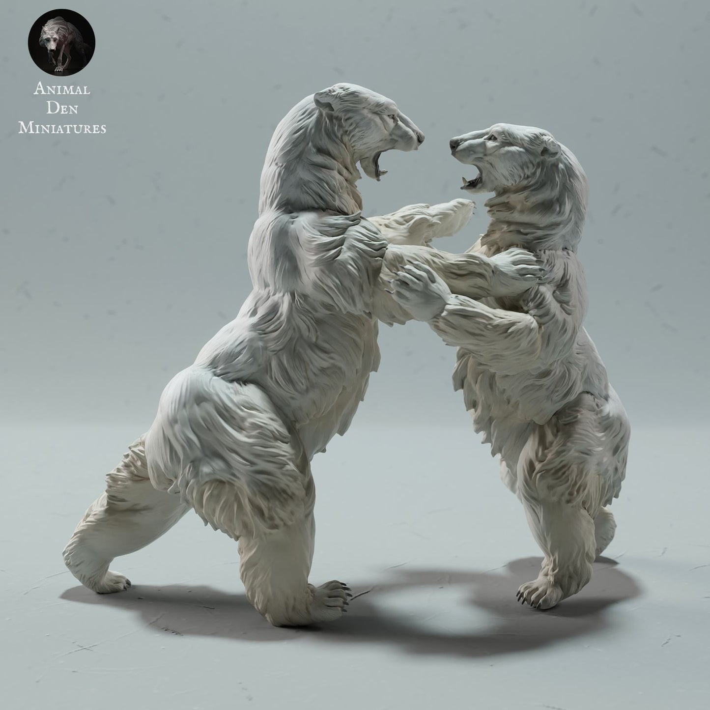 Produktové foto zvířecí figurky dioráma, modelářství: 0: divoká zvířecí figurka: bojující lední medvědi – Polar Bear Duo (Ref 01_01_25)