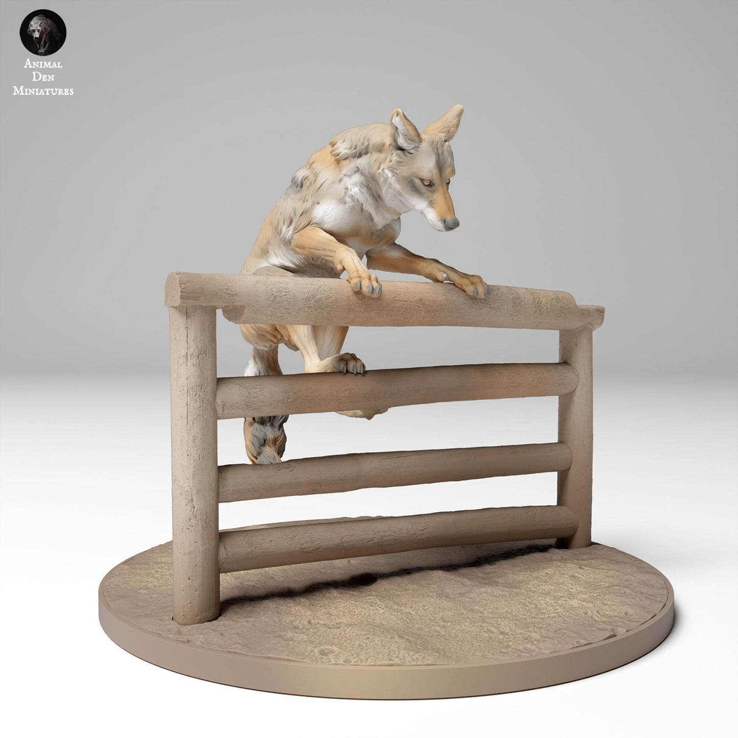 Foto do produto Figura de Animal Diorama, Modelismo: 0: Figura de Animal Selvagem: coyote saltando sobre a cerca (Ref 24_11_07)