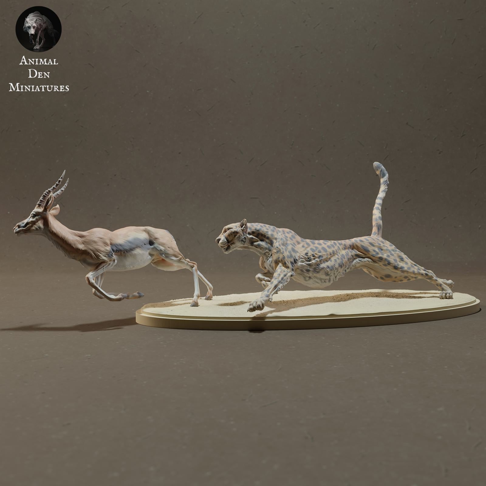 Produktfoto Tier Figur Diorama, Modellbau: 0: Tiere der Savanne Figur: jagender Gepard auf Thomson-Gazelle (Ref 01_01_43)