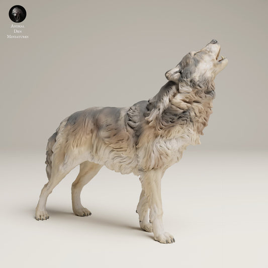 Product photo Animal Figure Diorama, Model Building: 0: Wild Animal Figure: Howling Gray Wolf (Ref 25_06_07)