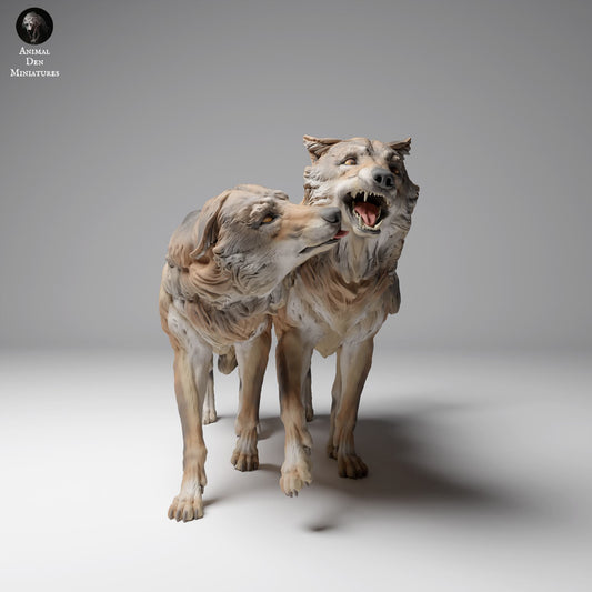 Foto do produto Figura de Animal Diorama, Modelismo: 0: Figuras de Animais Selvagens: Lobos Mongóis em Jogo (Ref 24_12_05)