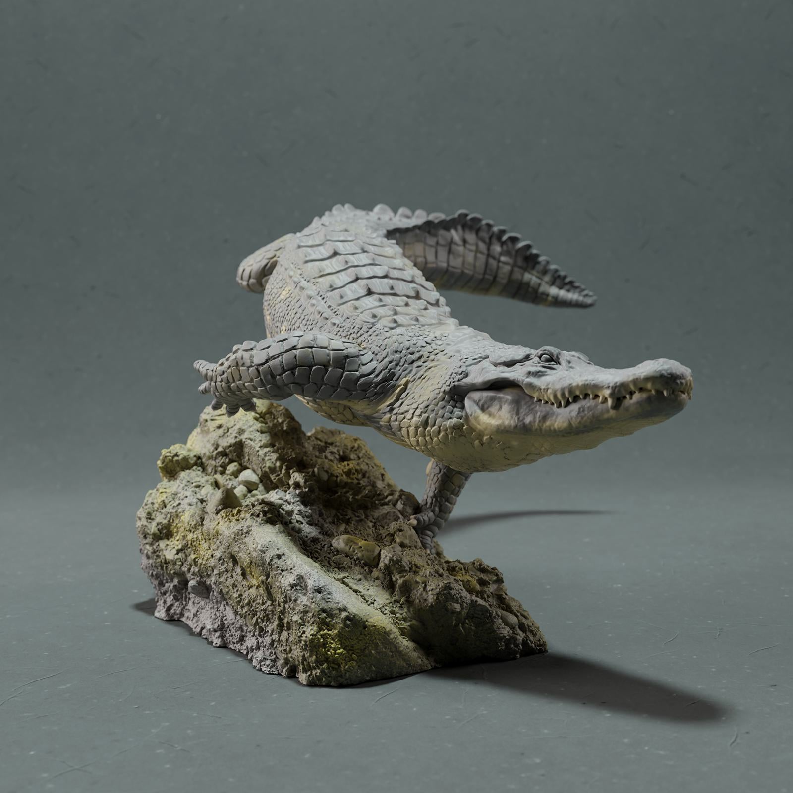 Wildtier Figur Schwimmender Amerikanischer Alligator 22 10 02 3drifter krokodilstatue-naturgetreue-form-f-r-freib-der-schwimmender