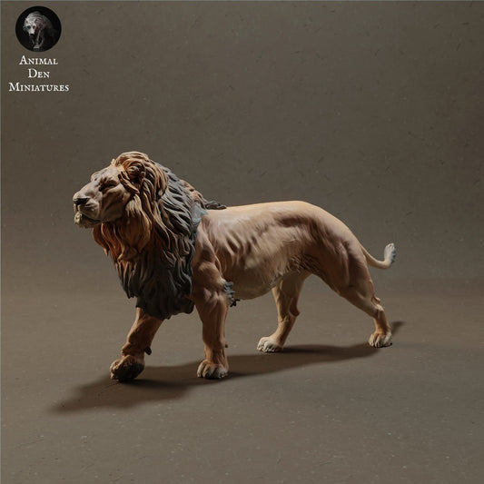 Foto do produto Figura de animal Diorama, Modelismo: 0: Figura de animal selvagem: Leão – Rei da Savana (Ref 01_01_09)