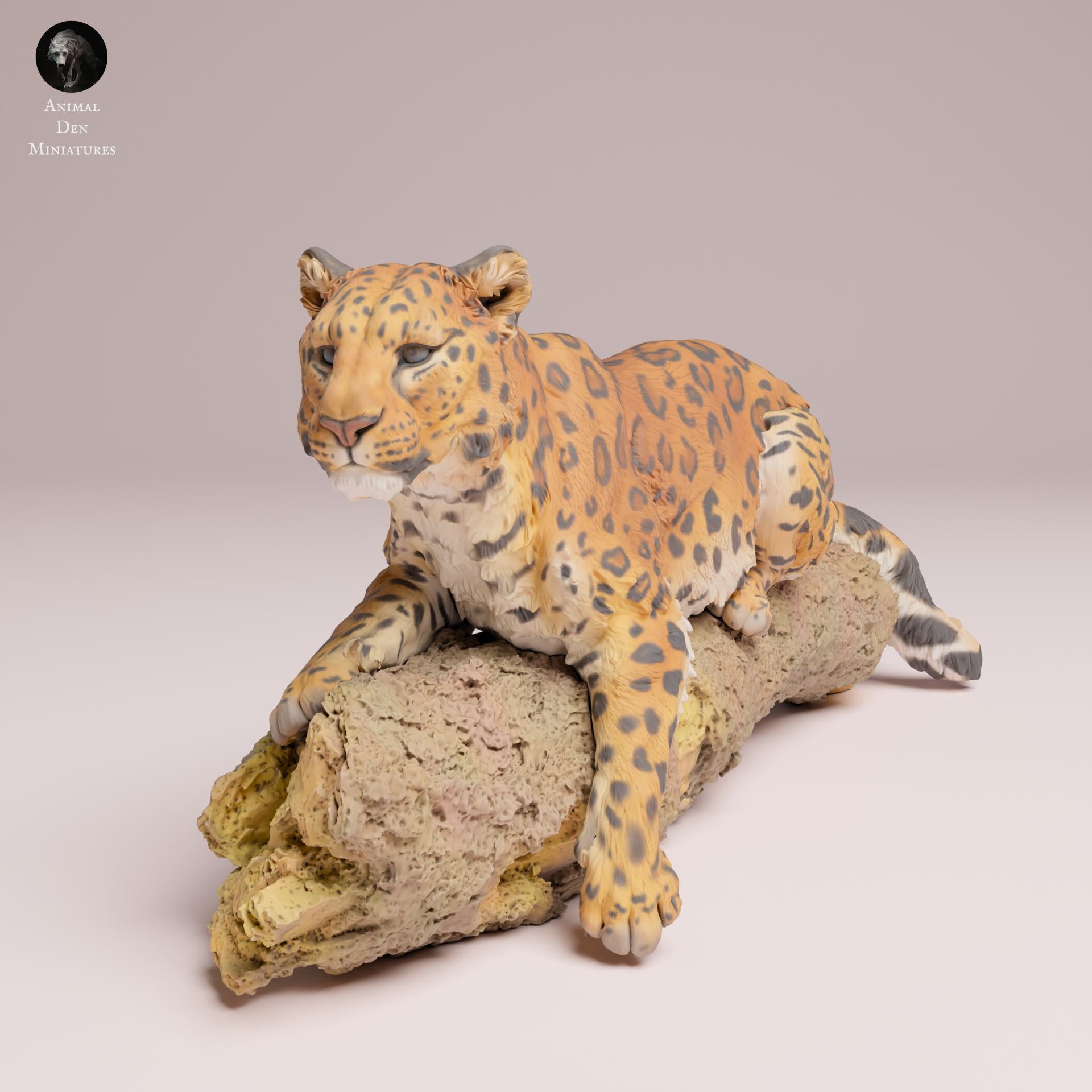 Produktfoto Tier Figur Diorama, Modellbau: 0: Wildtier Figur: Amur Leopard auf Baum – Tierminiatur für Dioramen (Ref 25_07_13)
