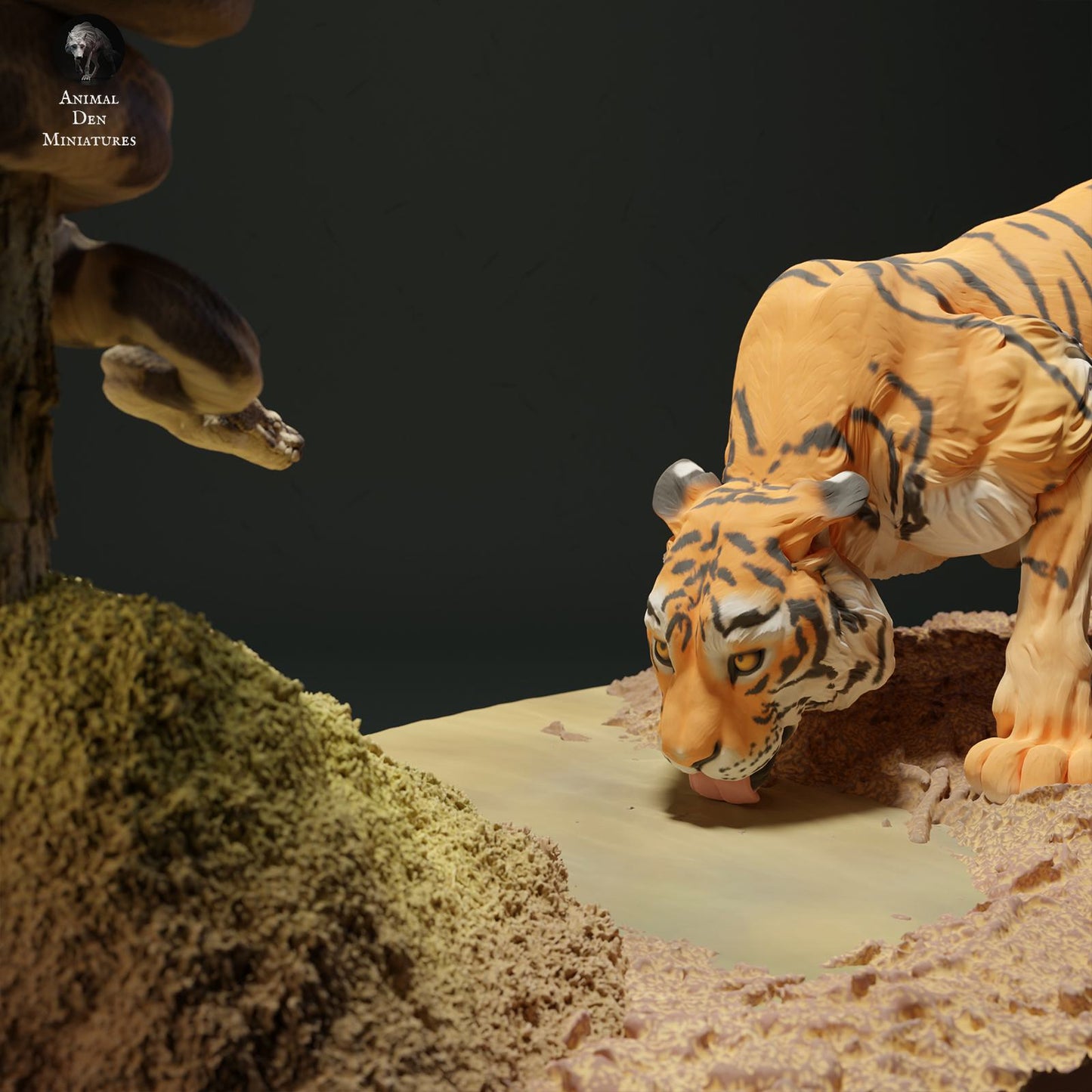 Produktfoto Tier Figur Diorama, Modellbau: 0: Dschungel Tier Figuren: Burmesische Python und Bengalischer Tiger (Ref 01_01_45)
