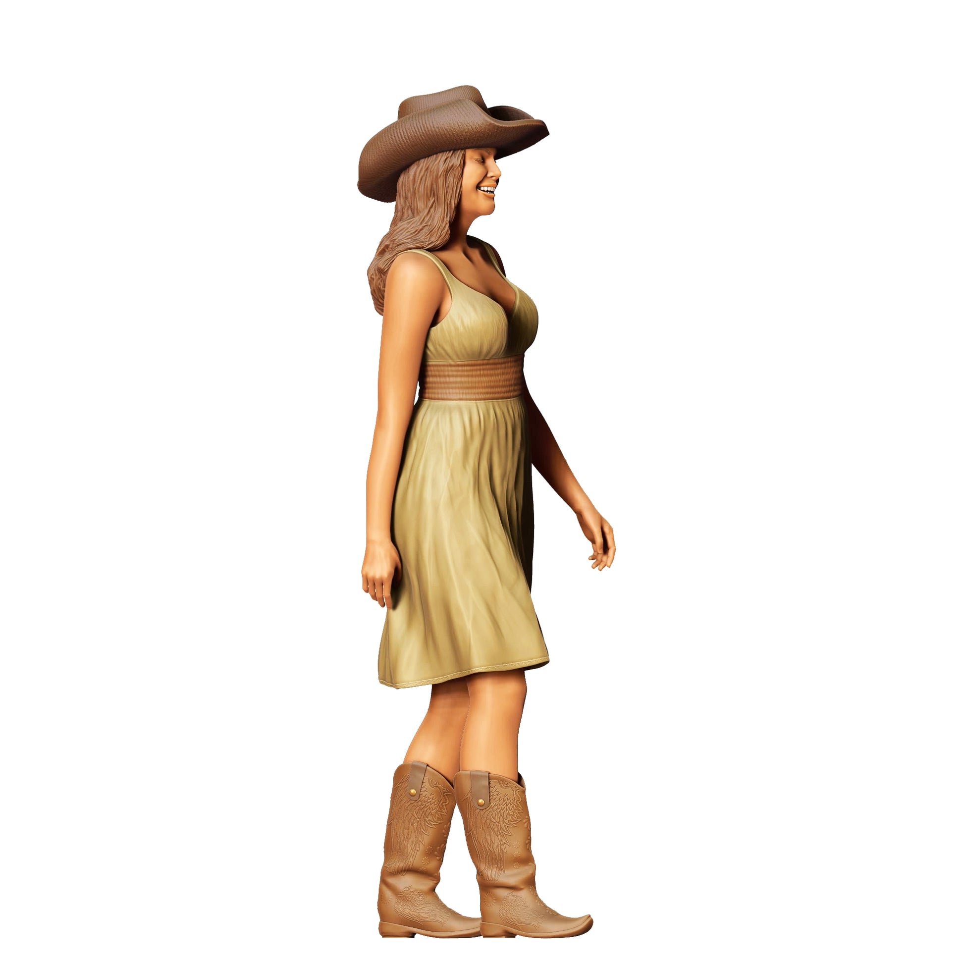 Product photo 0: Cowgirl: Pretty woman with cowboy hat and dress