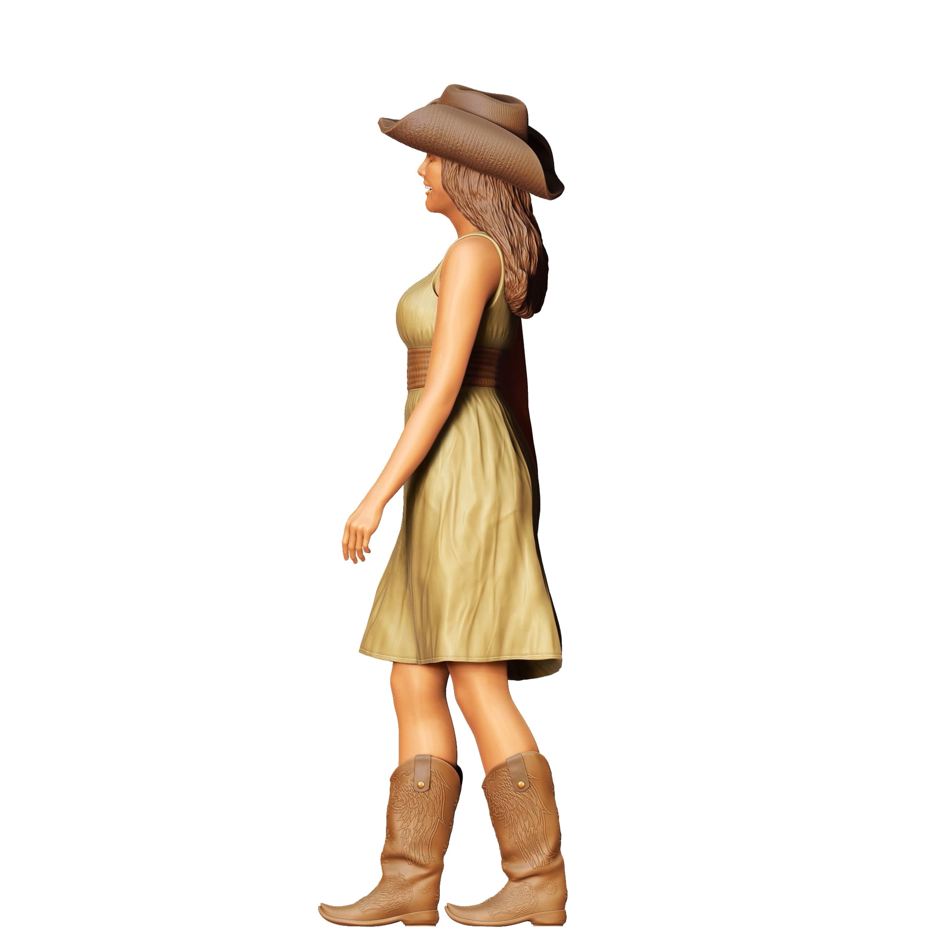 Product photo 0: Cowgirl: Pretty woman with cowboy hat and dress