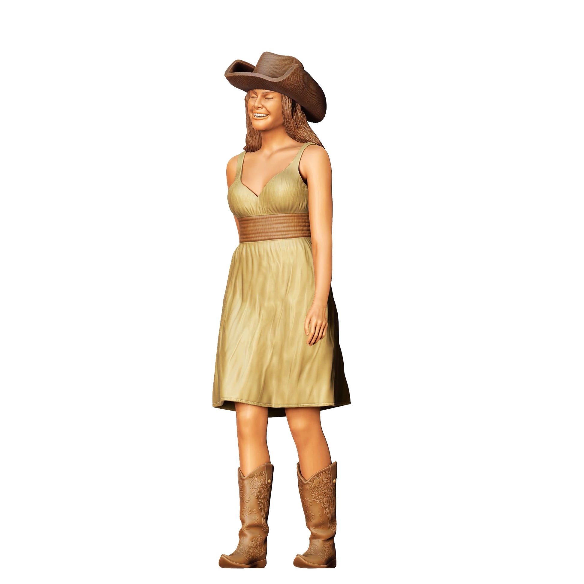 Product photo 0: Cowgirl: Pretty woman with cowboy hat and dress