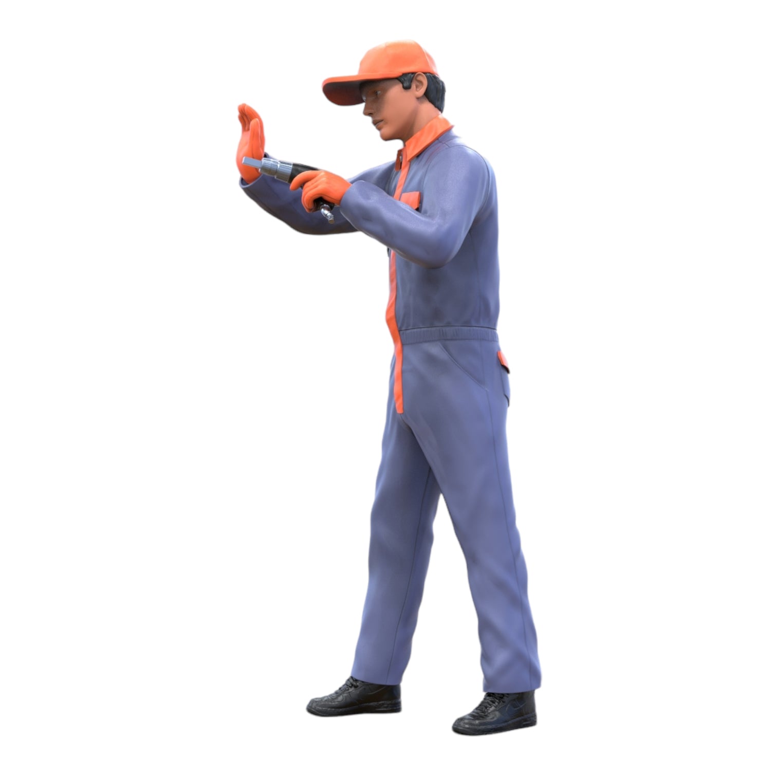 Product photo diorama and model building miniature figure: Mechanic wrencher