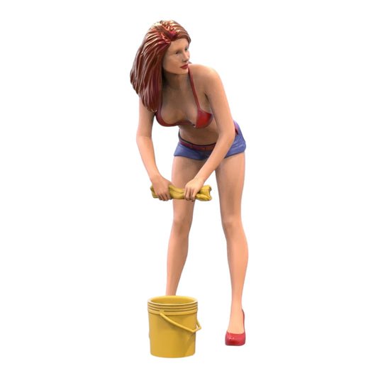 Produktová fotografie dioráma a modelářské miniatury: Dívka u myčky 1