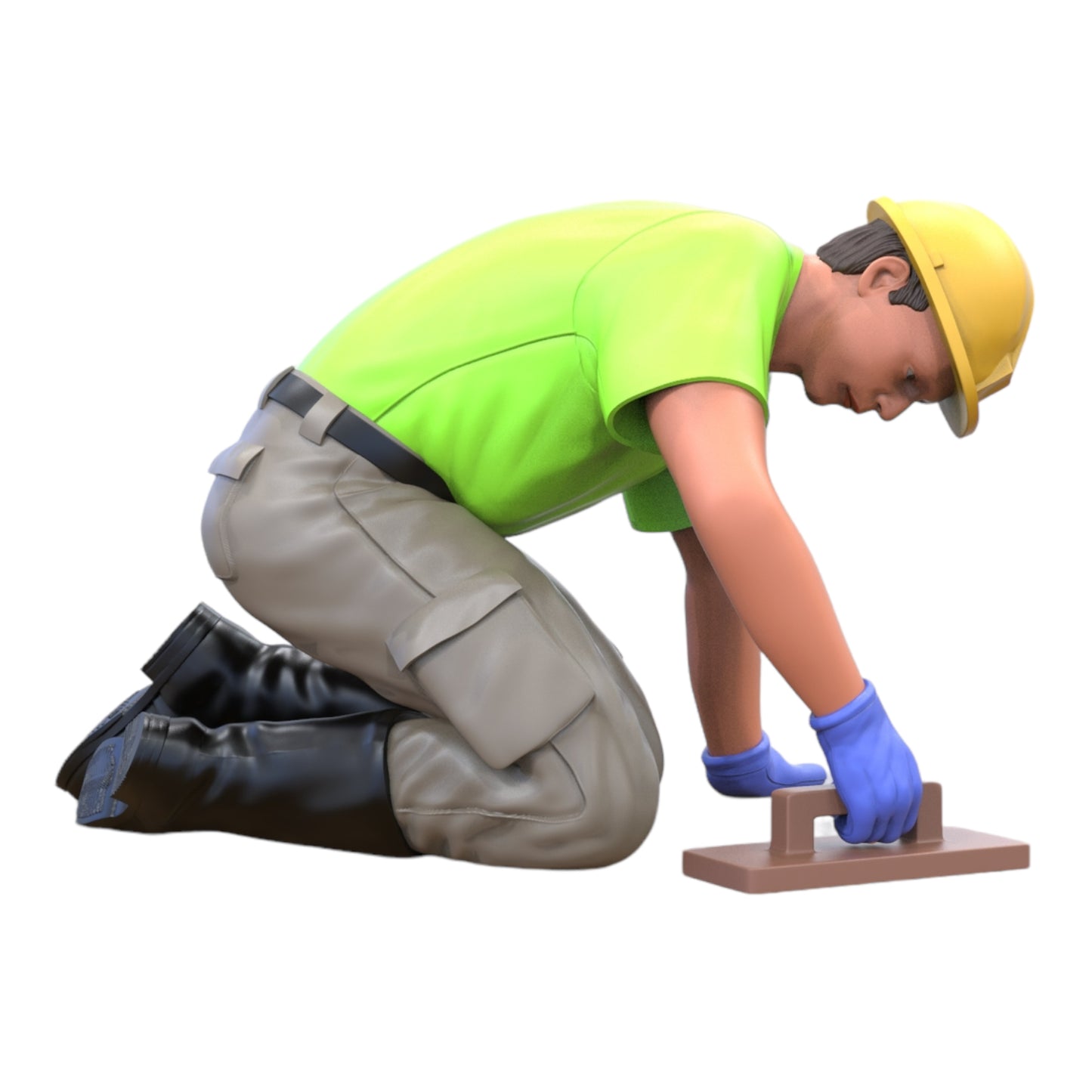 Foto do produto Diorama e Miniatura de Modelismo: Trabalhador 1 - Azulejador de joelhos com capacete
