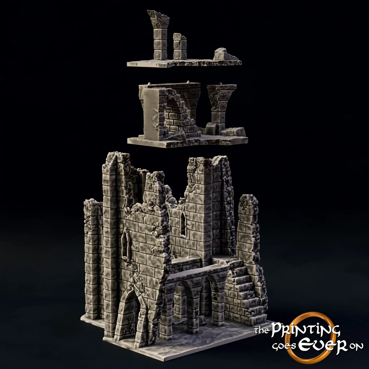 Produktová fotografie Tabletop 28mm The Printing Goes Ever On (TPGEO) 0: Ruina E - Trosek středověkého města - Zničený dům