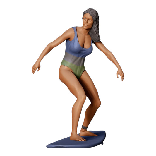 Foto do produto Diorama e Miniatura de Modelismo: Wellenreiterin: Surfista em prancha de surf à beira-mar