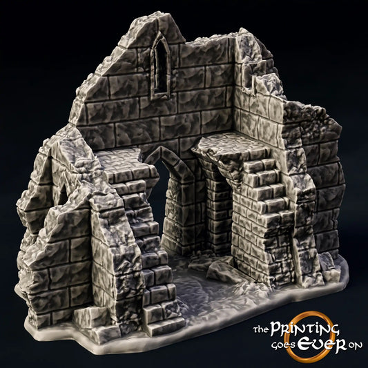 Product photo Tabletop 28mm The Printing Goes Ever On (TPGEO) 0: Ruin E - Debris of a medieval town - Destroyed house