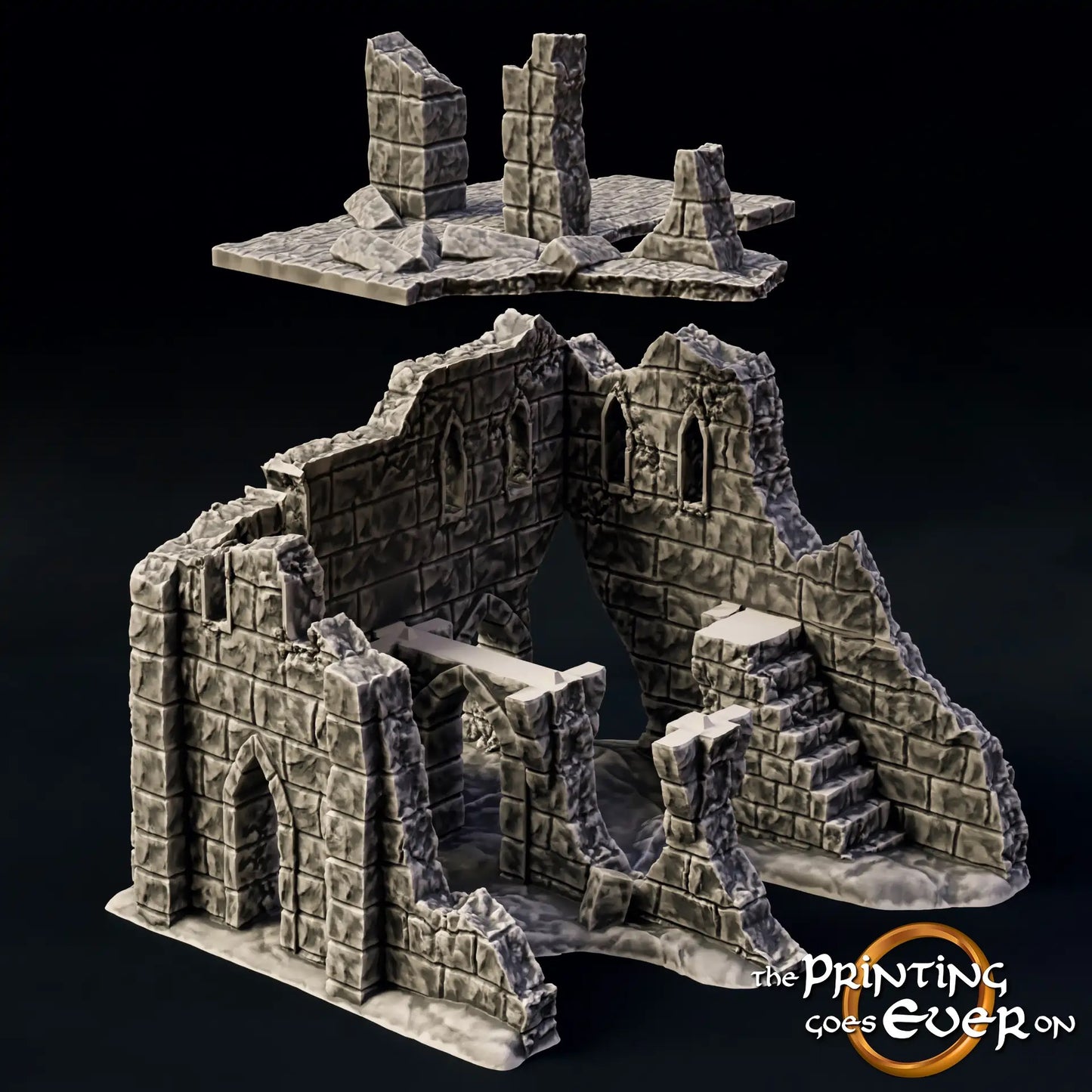 Produktová fotografie Tabletop 28mm The Printing Goes Ever On (TPGEO) 0: Ruina E - Trosek středověkého města - Zničený dům