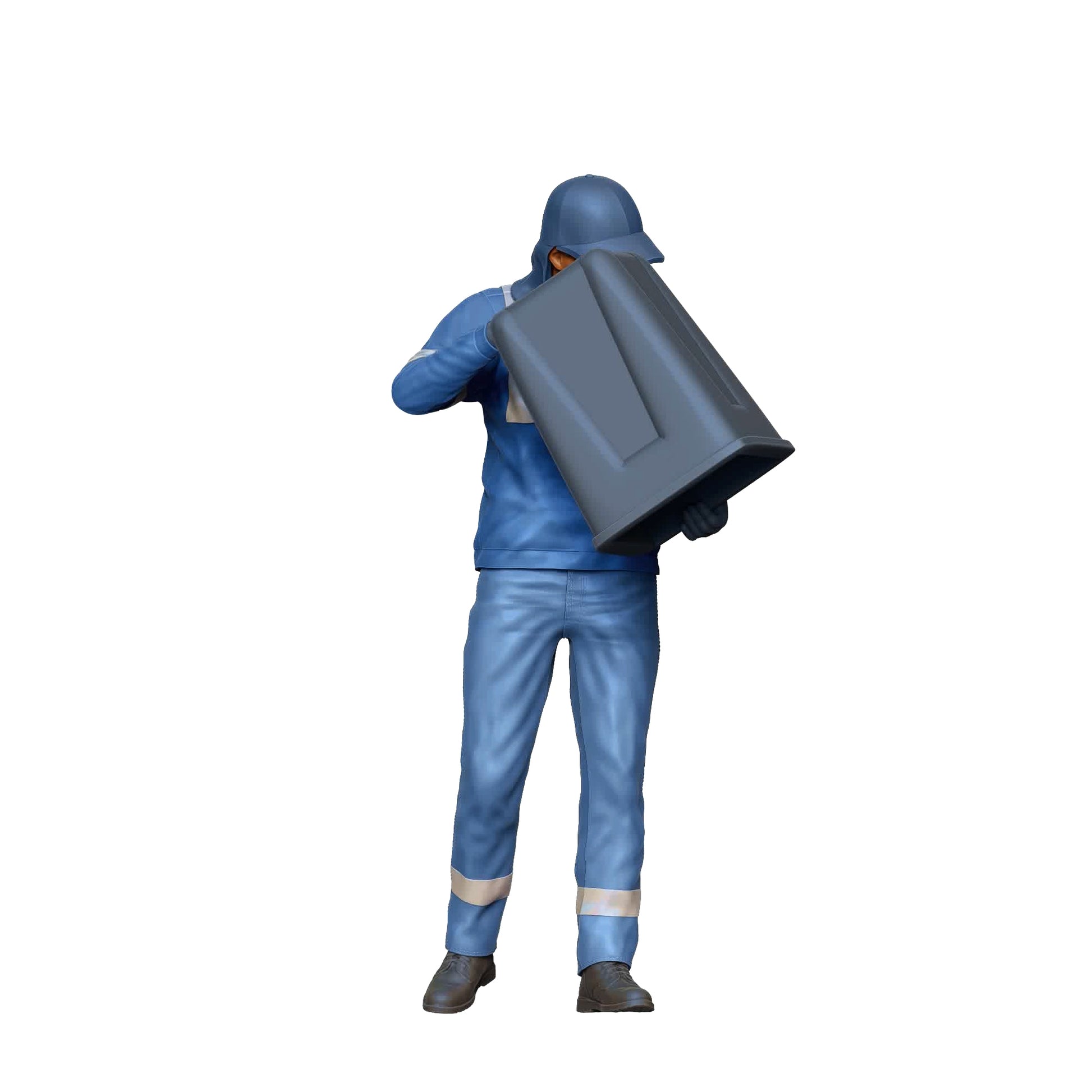 Zdjęcie produktu Diorama i modelarstwo miniatura figura: Zespół wywozu śmieci - pracownik z koszem na śmieci