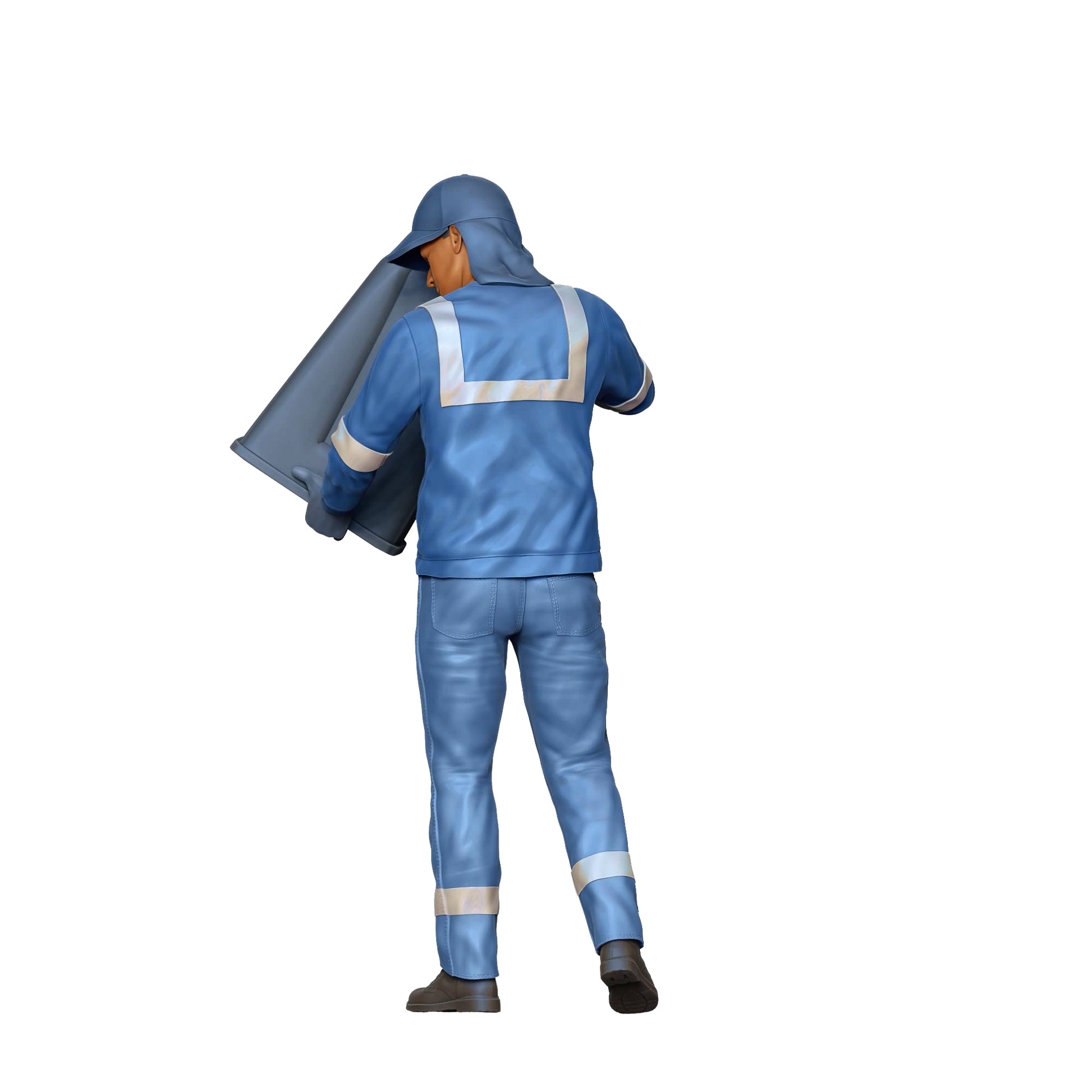 Zdjęcie produktu Diorama i modelarstwo miniatura figura: Zespół wywozu śmieci - pracownik z koszem na śmieci