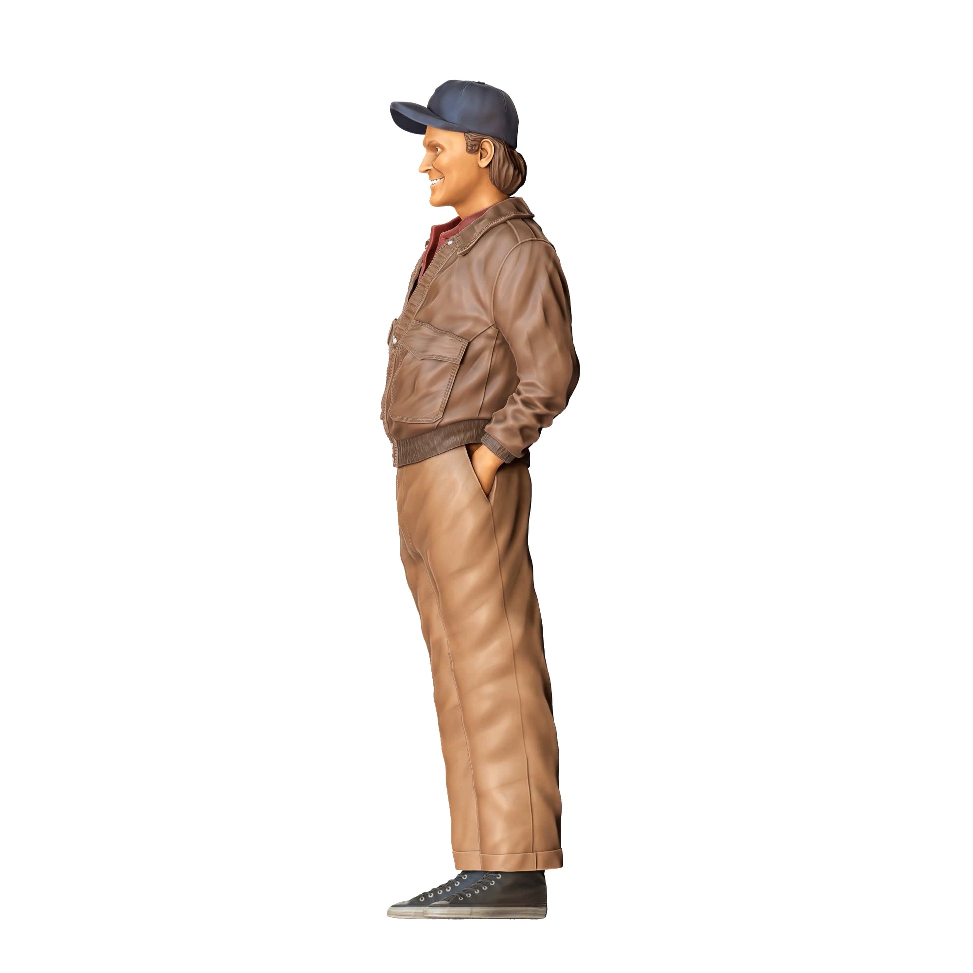 Product photo diorama and model building miniature figure: Everyday Heroes: Man with cap and leather jacket