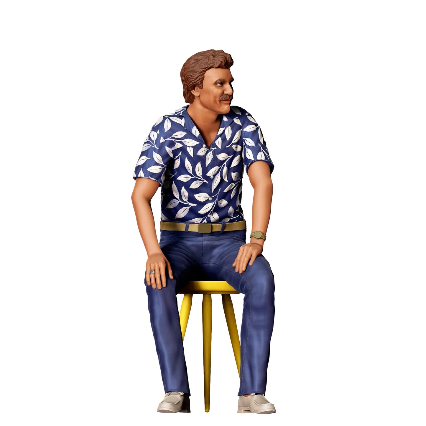Diorama Modellbau Produktfoto 0: Sitzender Mann im Hawaiihemd - 80er-Jahre Charakter (Ref. Nr. 429)