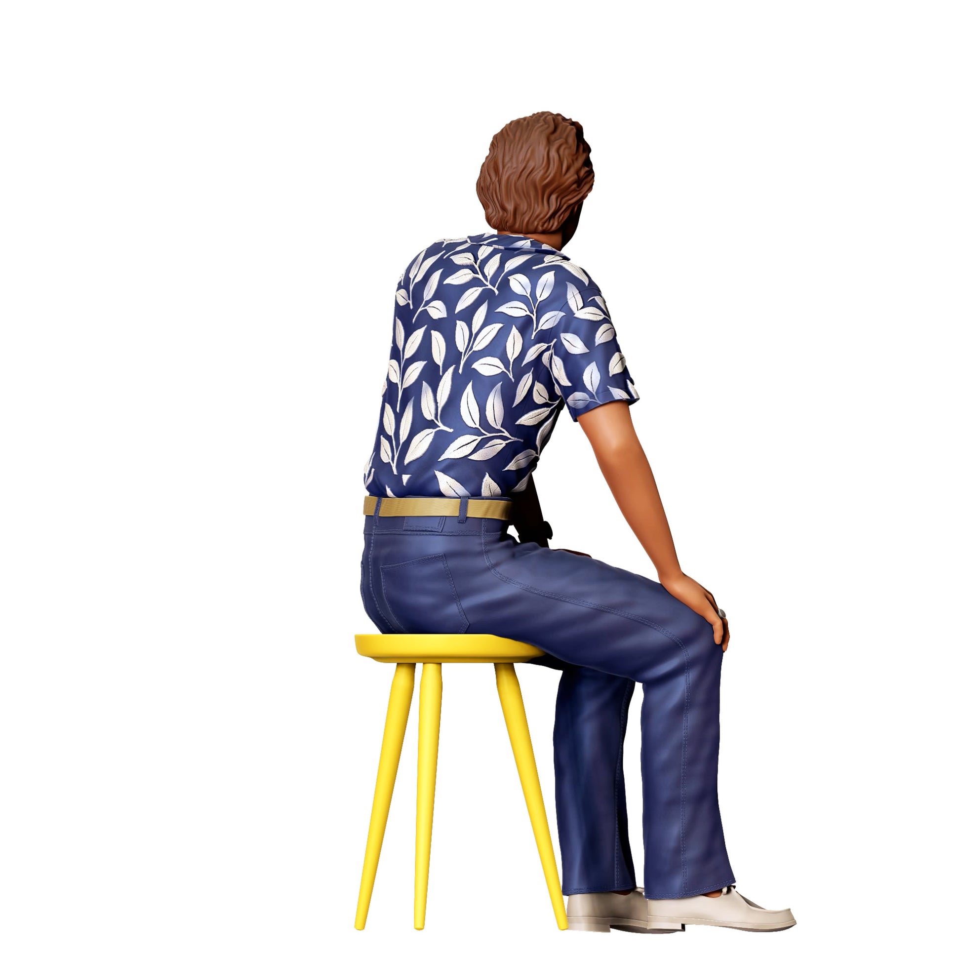 Diorama model building product photo 0: Sitting man in Hawaiian shirt - 80s character (Ref. No. 429)