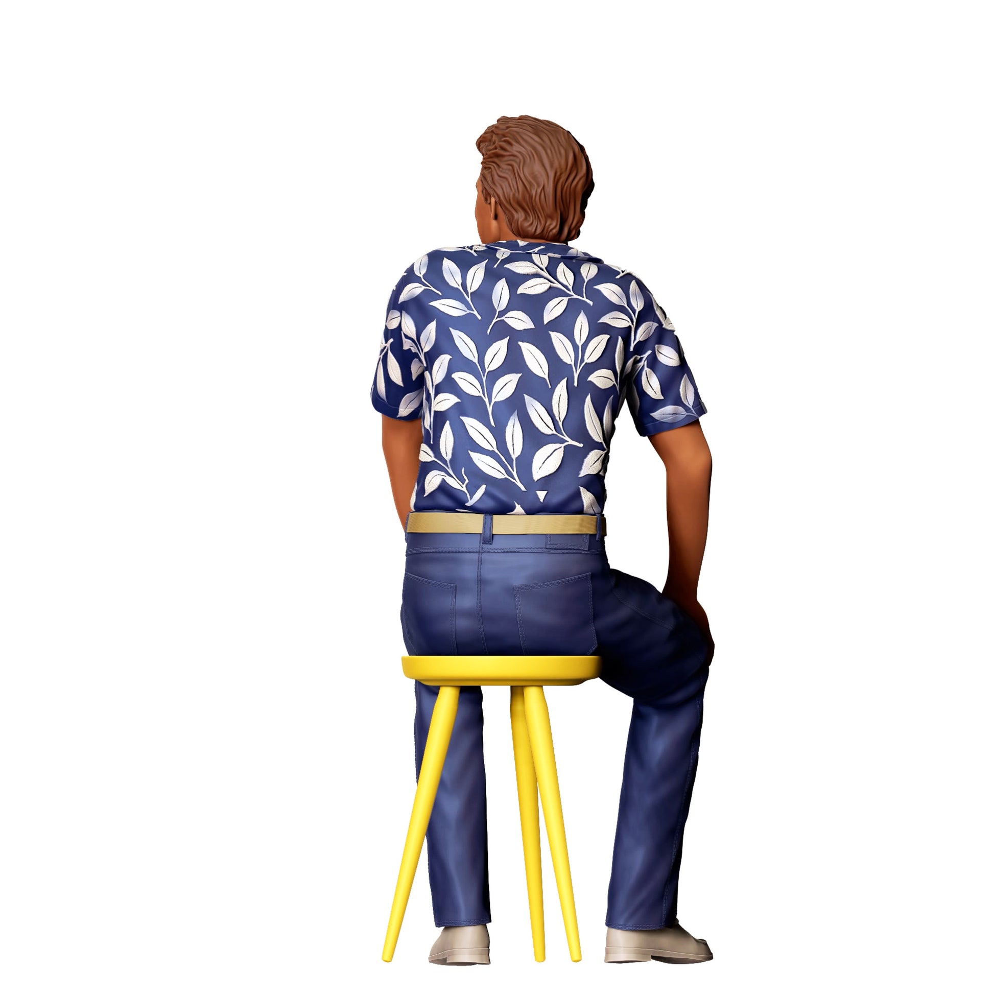 Diorama model building product photo 0: Sitting man in Hawaiian shirt - 80s character (Ref. No. 429)